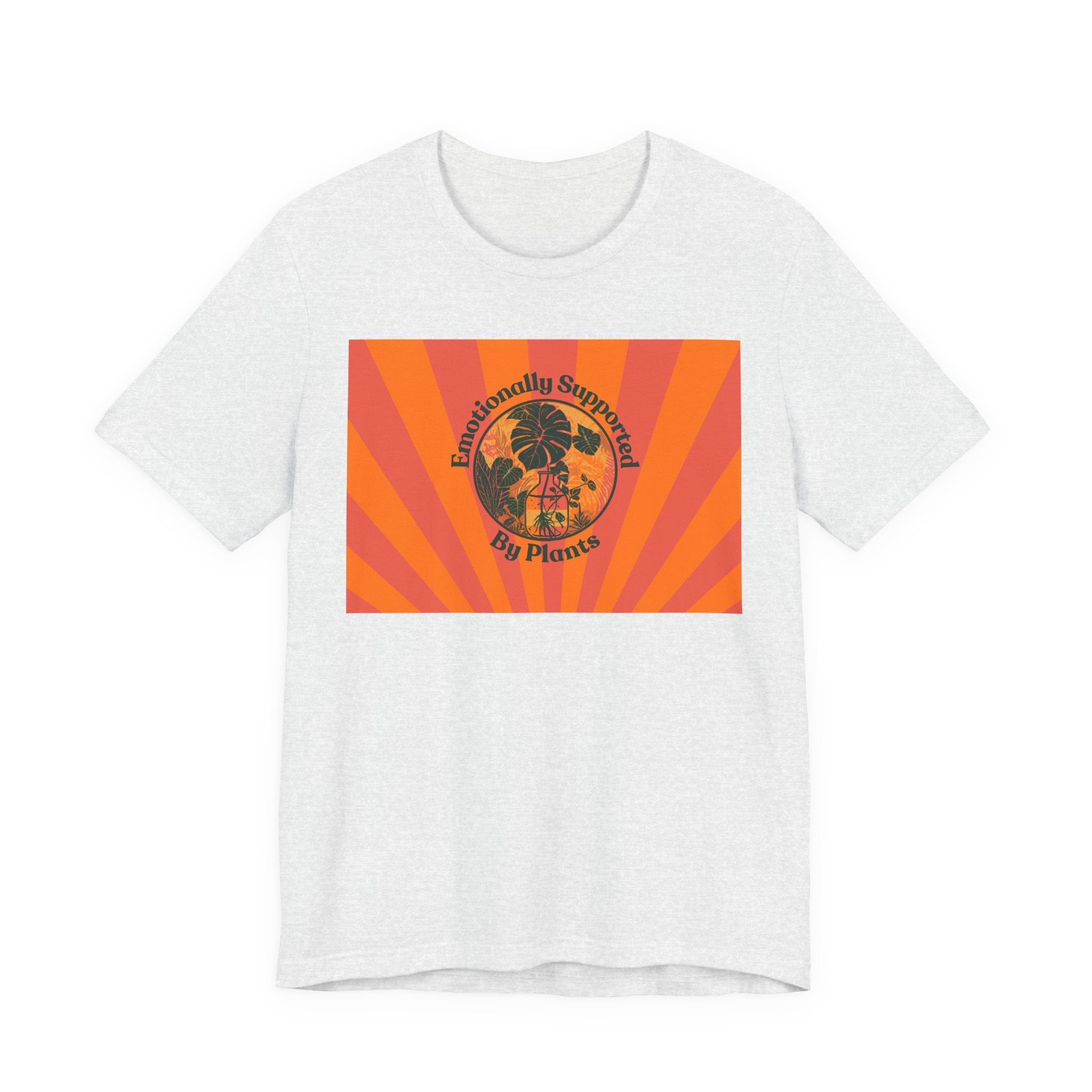 Retro Sunburst Plant Tee — “Emotionally Supported by Plants”