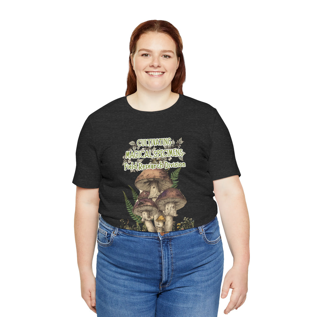 Mushroom Field Research Tee — "Cultivating Magical Specimens" Botanical Graphic Shirt