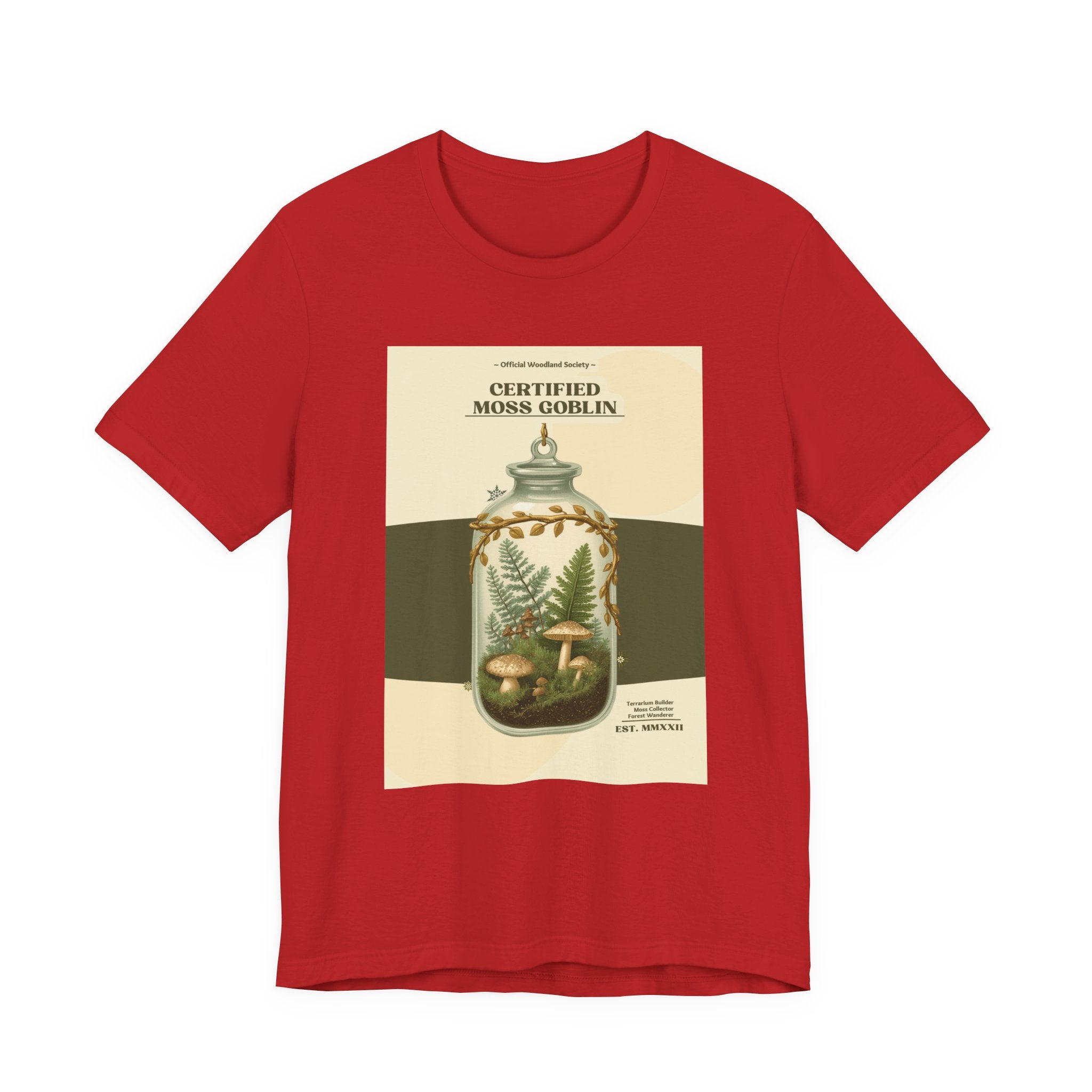 Moss Goblin Tee – 'Certified Moss Goblin' Botanical Jar Graphic T‑Shirt