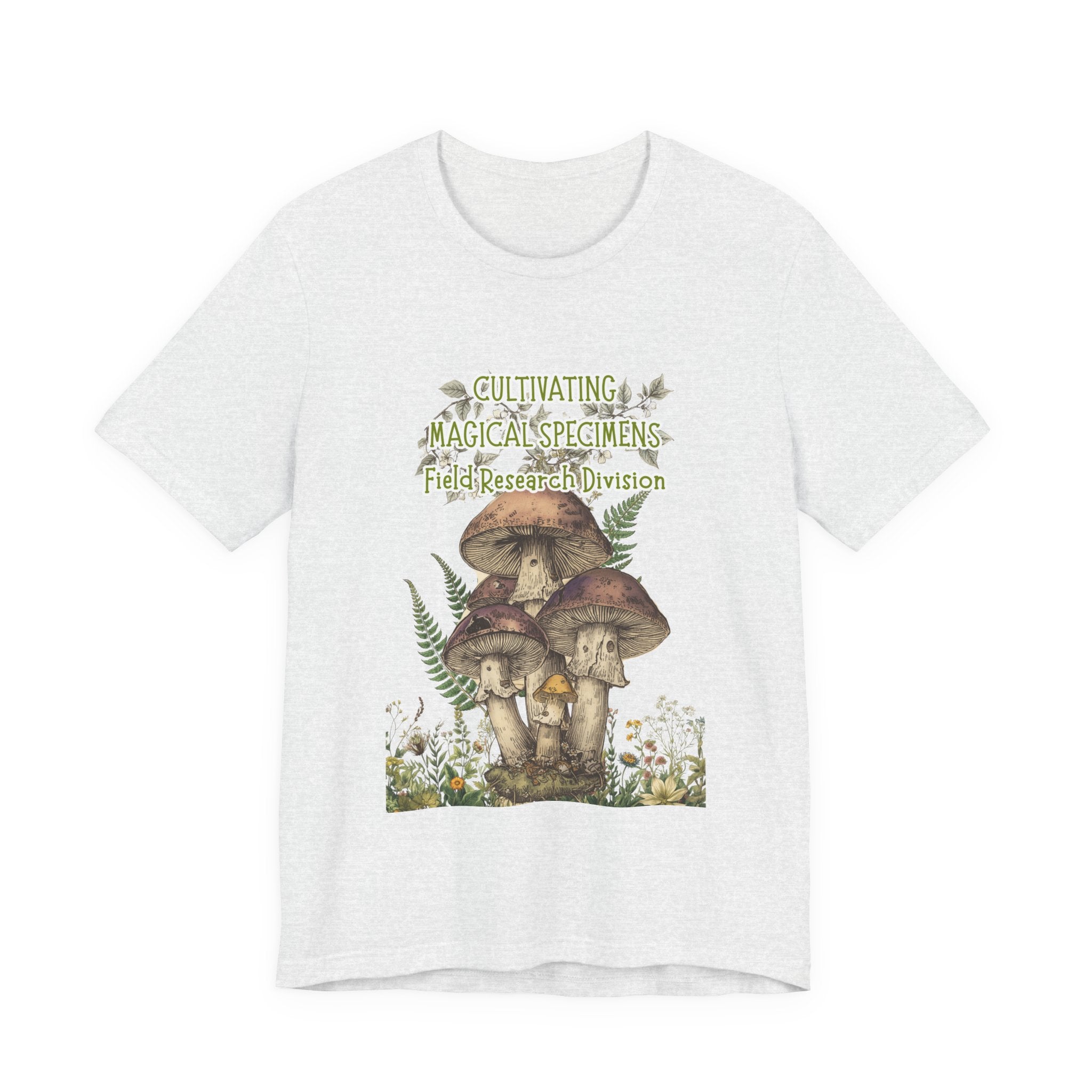 Mushroom Field Research Tee — "Cultivating Magical Specimens" Botanical Graphic Shirt