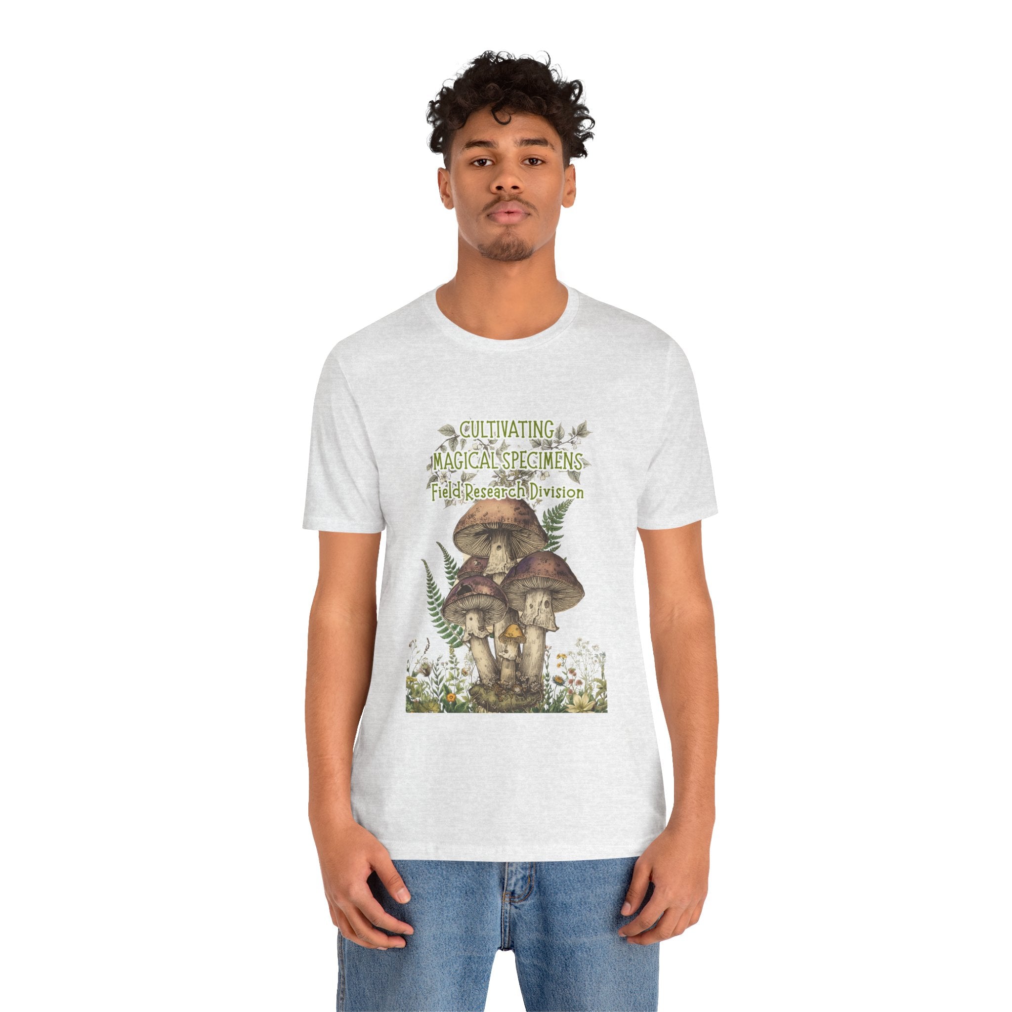 Mushroom Field Research Tee — "Cultivating Magical Specimens" Botanical Graphic Shirt