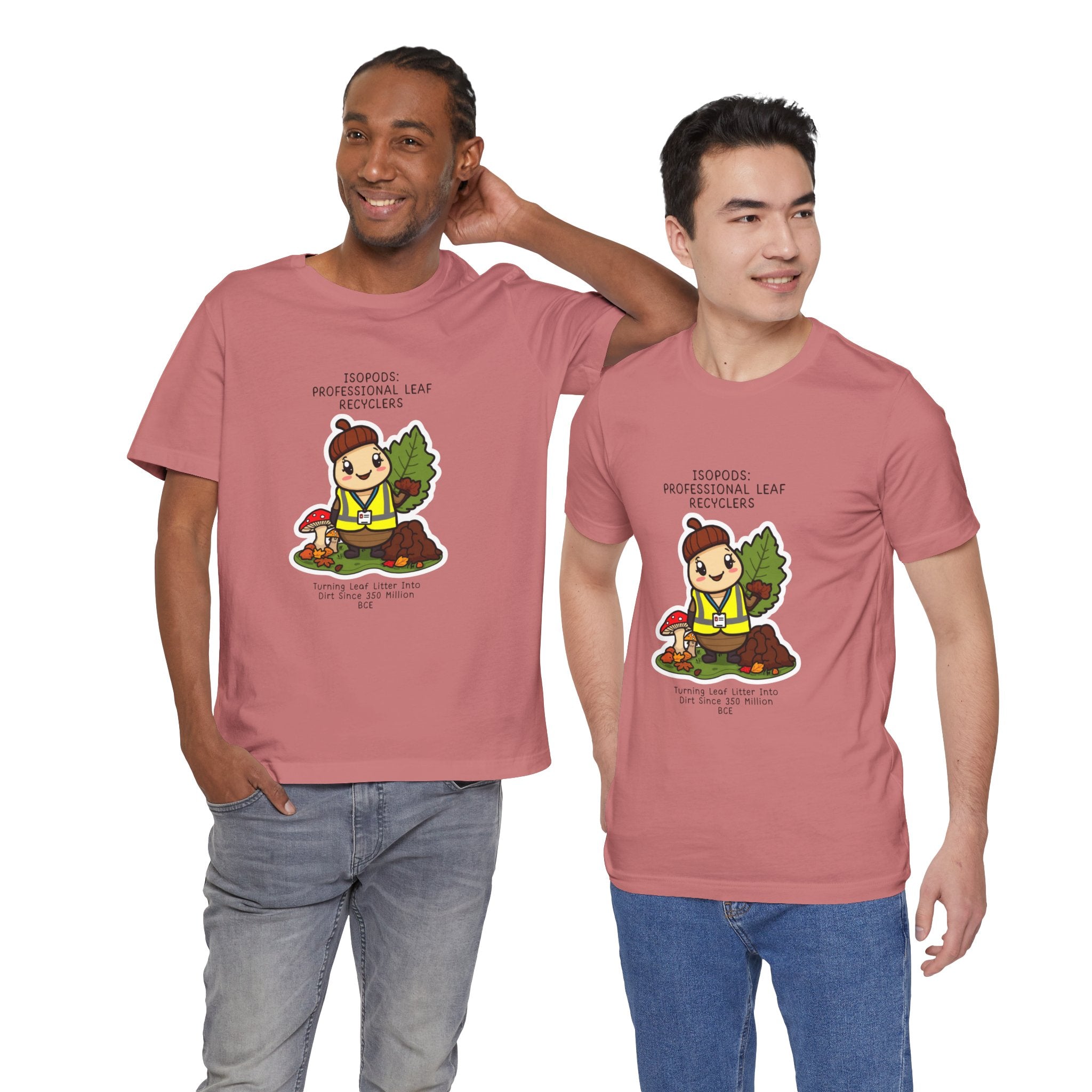 Leaf Recycler Cute Graphic Tee — “Professional Leaf Recyclers” Isopod Worker Shirt
