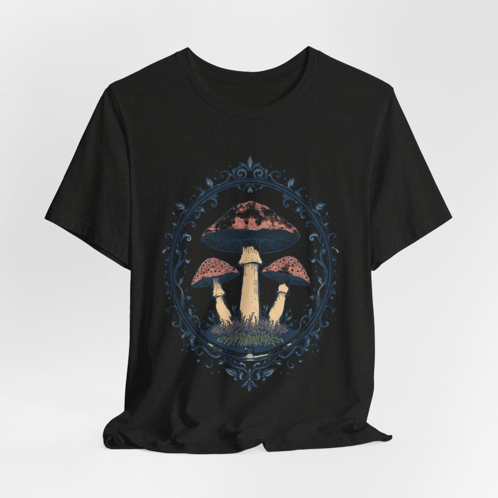Mushroom Meadow Tee — Vintage Botanical Fungi Graphic T-Shirt