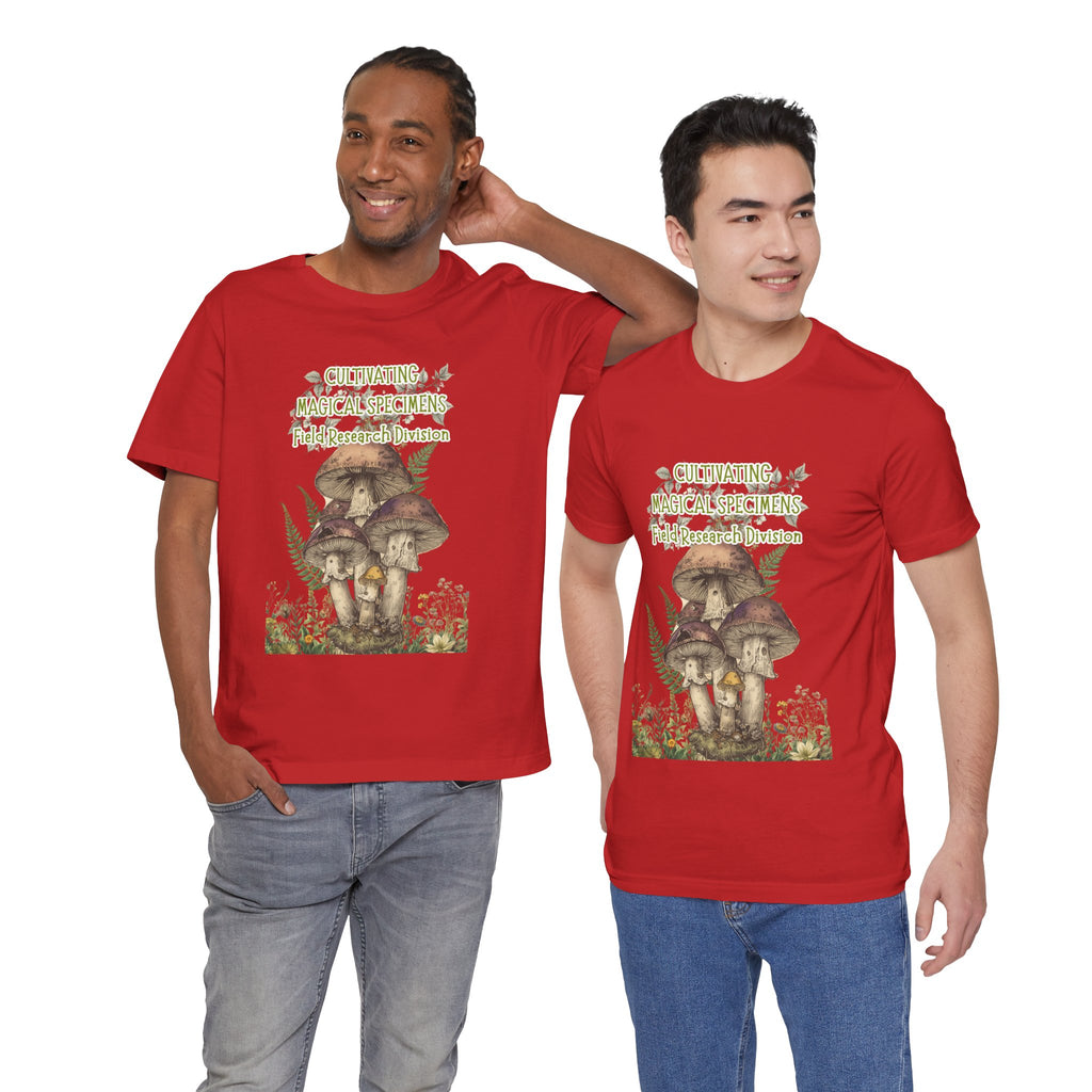Mushroom Field Research Tee — "Cultivating Magical Specimens" Botanical Graphic Shirt