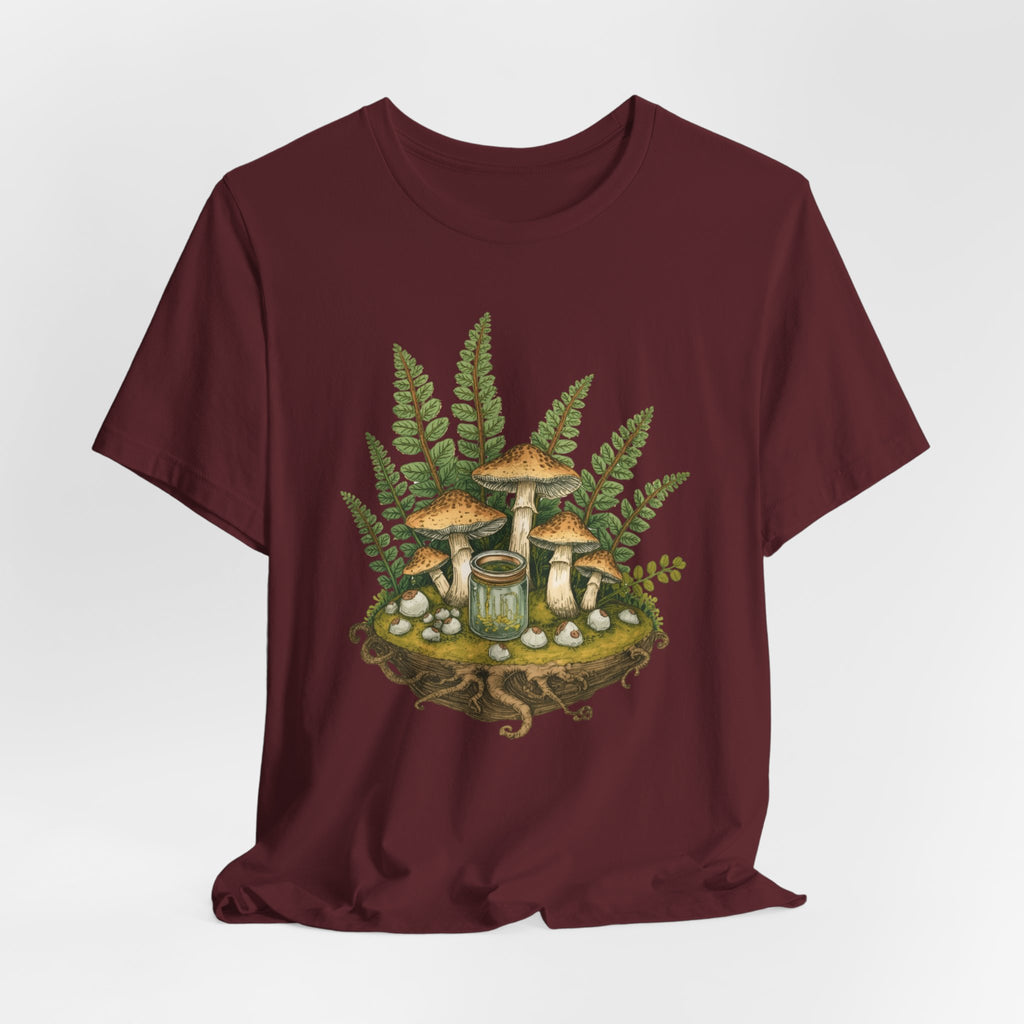 Mushroom Forest Tee — Ferns & Fairy Fungi Graphic T-Shirt