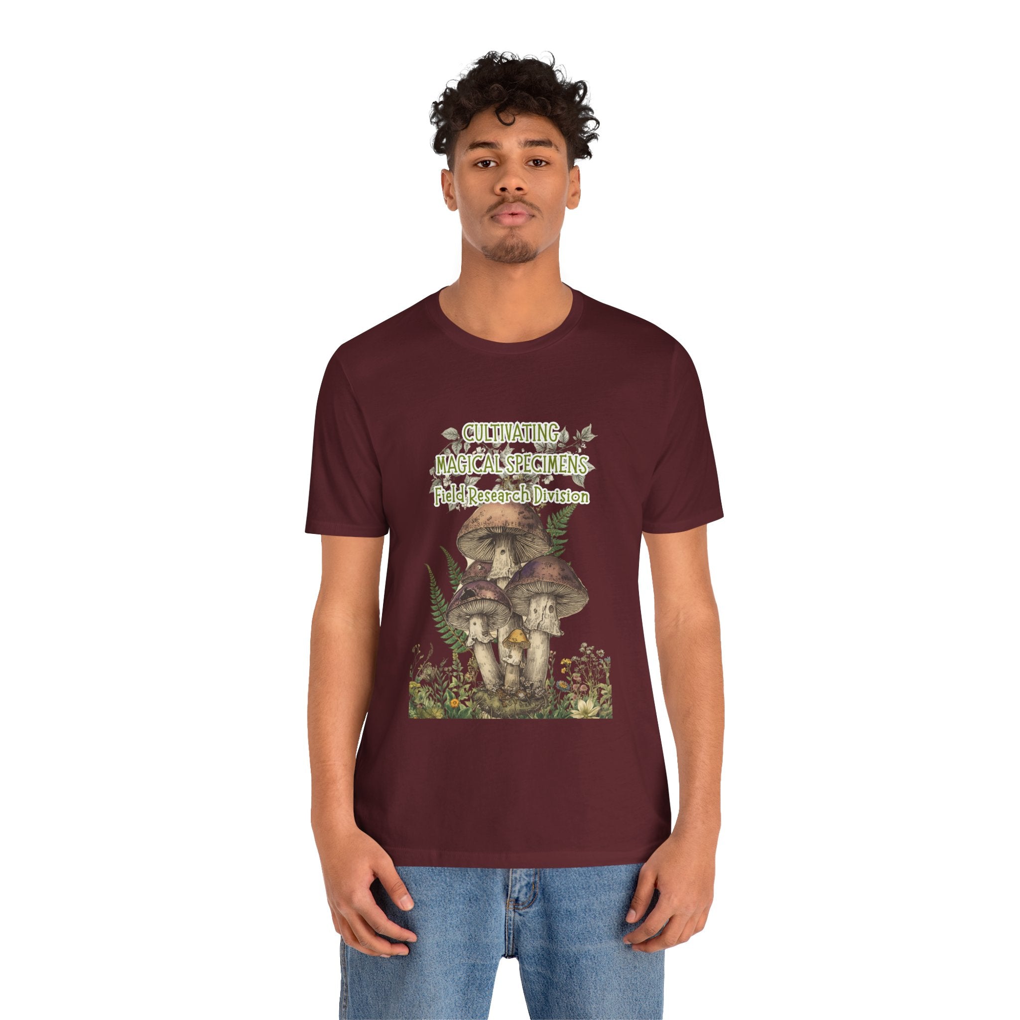 Mushroom Field Research Tee — "Cultivating Magical Specimens" Botanical Graphic Shirt