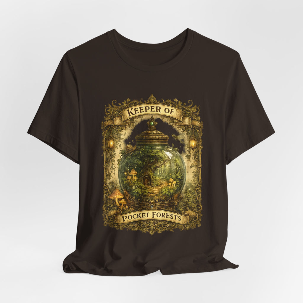 Keeper of Pocket Forests T-Shirt — Fantasy Terrarium Nature Tee