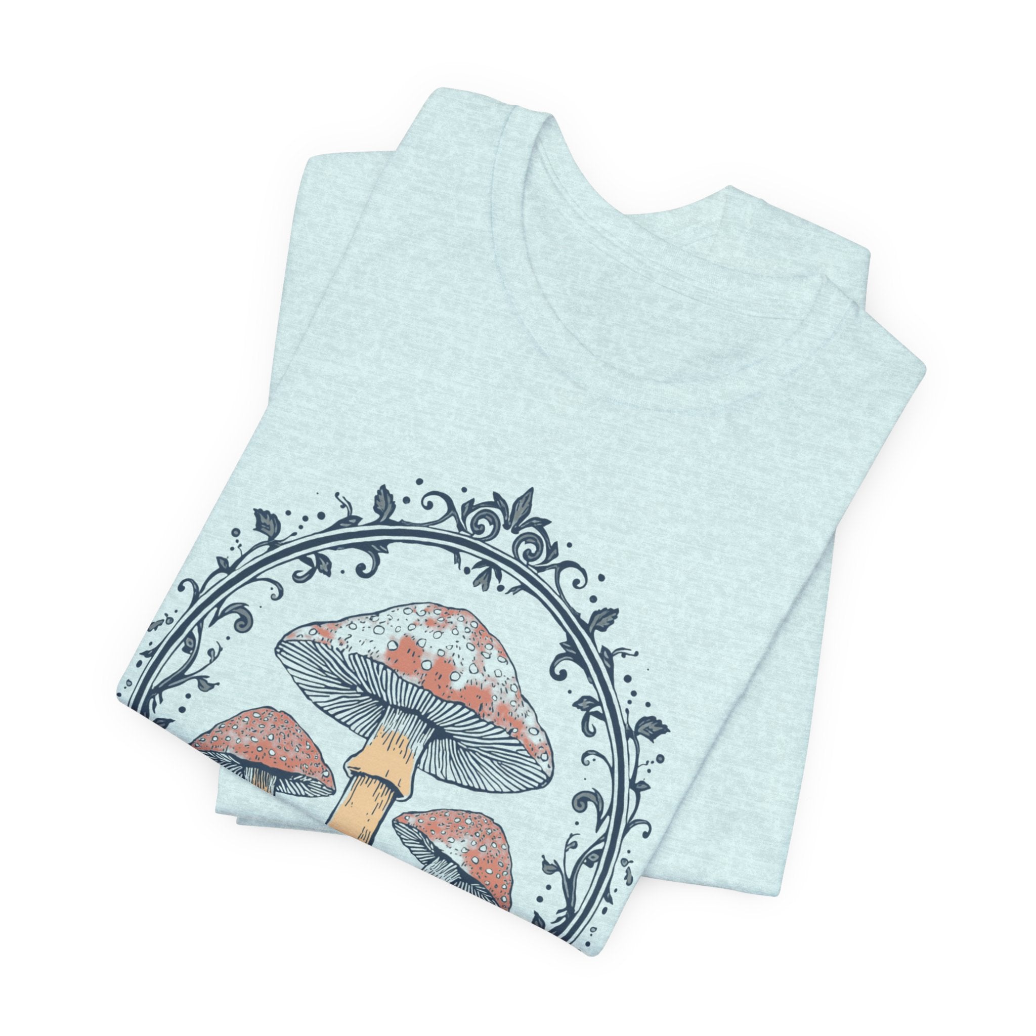 Mushroom Meadow Tee — Vintage Botanical Fungi Graphic T-Shirt