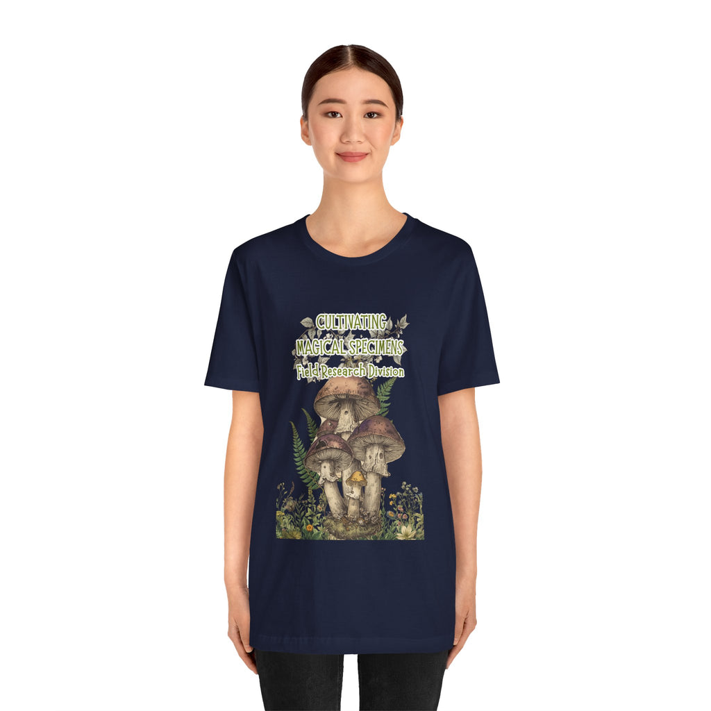 Mushroom Field Research Tee — "Cultivating Magical Specimens" Botanical Graphic Shirt