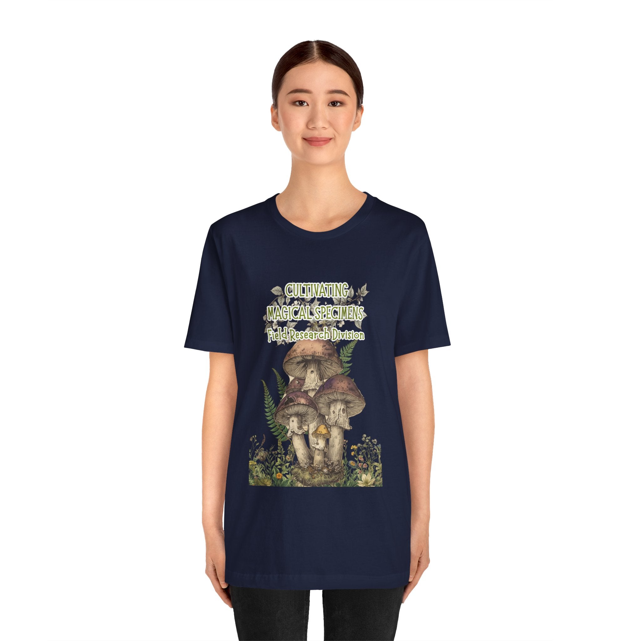 Mushroom Field Research Tee — "Cultivating Magical Specimens" Botanical Graphic Shirt