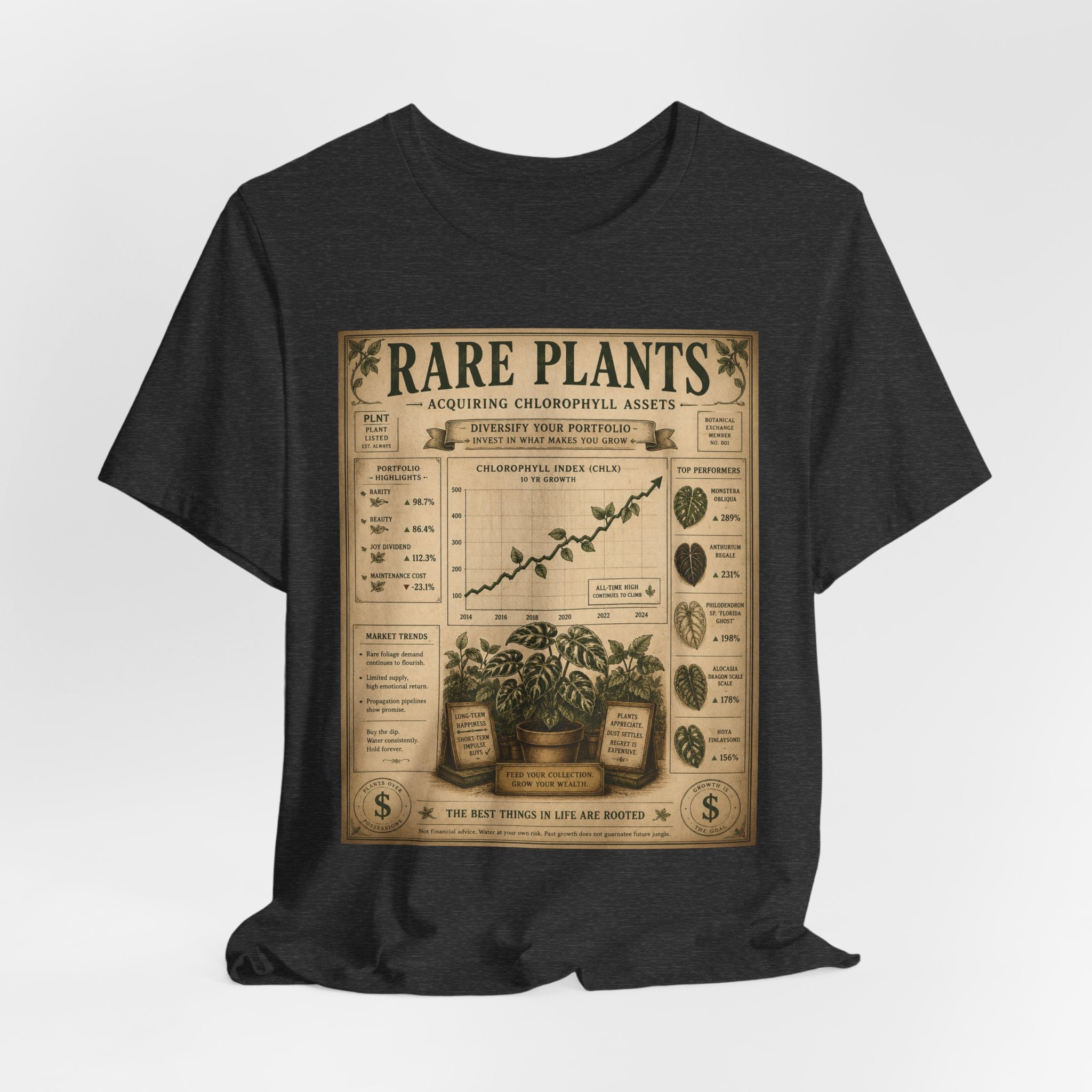 Rare Plants Vintage Graphic Tee — Botanical Chart T-Shirt