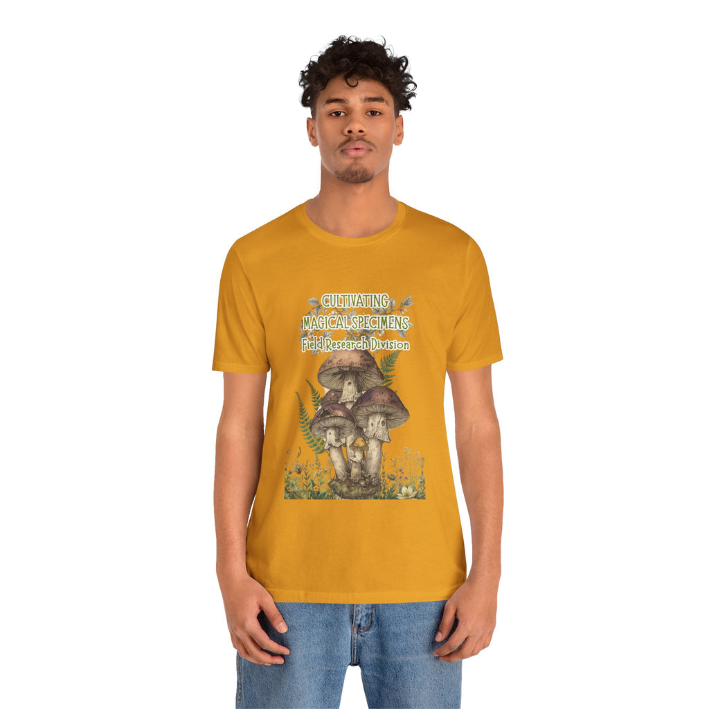 Mushroom Field Research Tee — "Cultivating Magical Specimens" Botanical Graphic Shirt