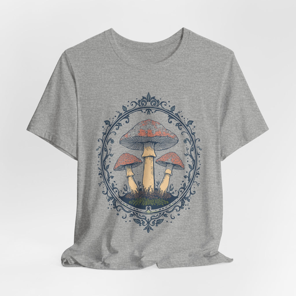 Mushroom Meadow Tee — Vintage Botanical Fungi Graphic T-Shirt