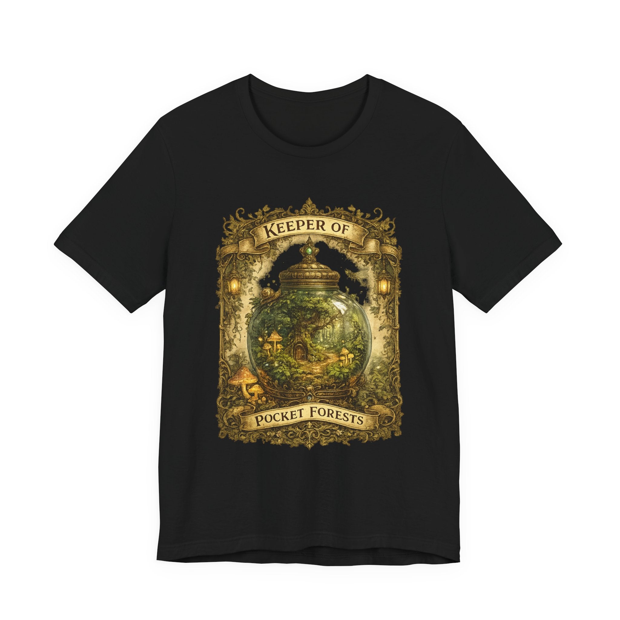 Keeper of Pocket Forests T-Shirt — Fantasy Terrarium Nature Tee