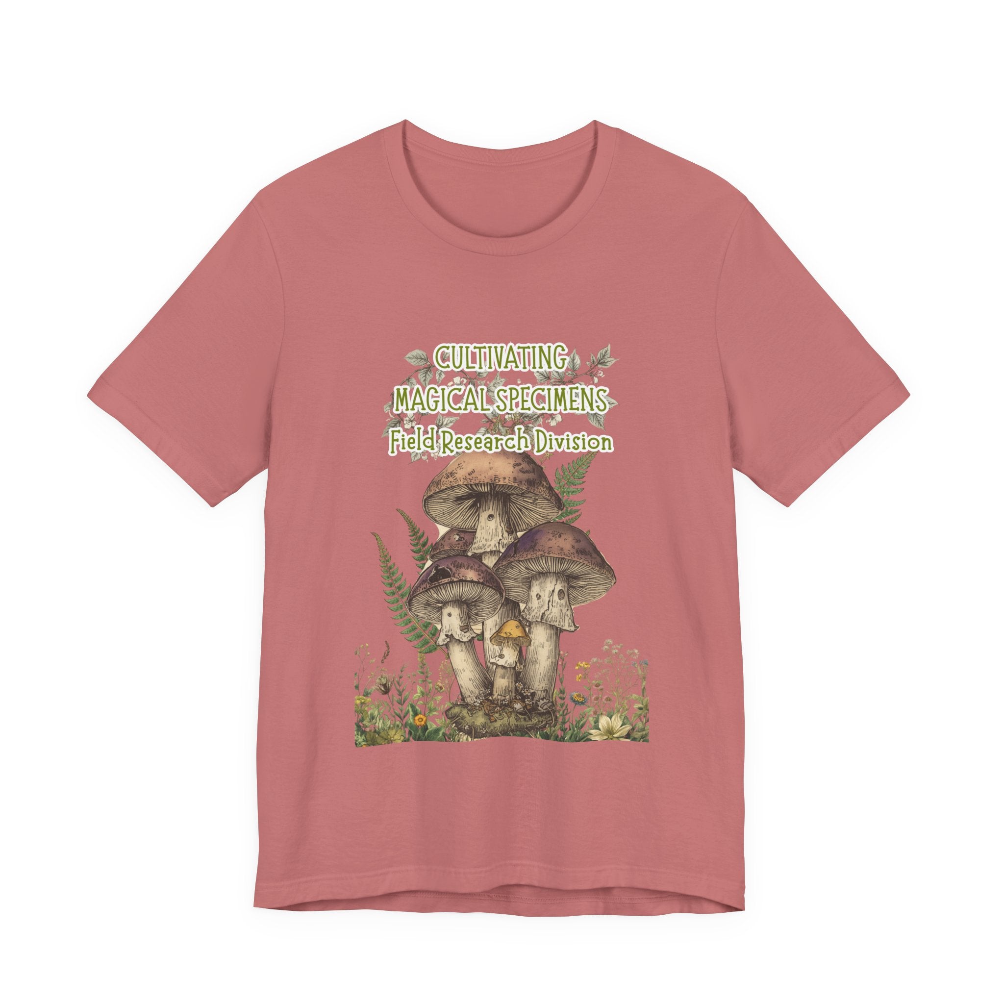 Mushroom Field Research Tee — "Cultivating Magical Specimens" Botanical Graphic Shirt