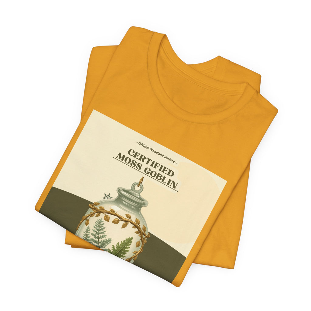 Moss Goblin Tee – 'Certified Moss Goblin' Botanical Jar Graphic T‑Shirt
