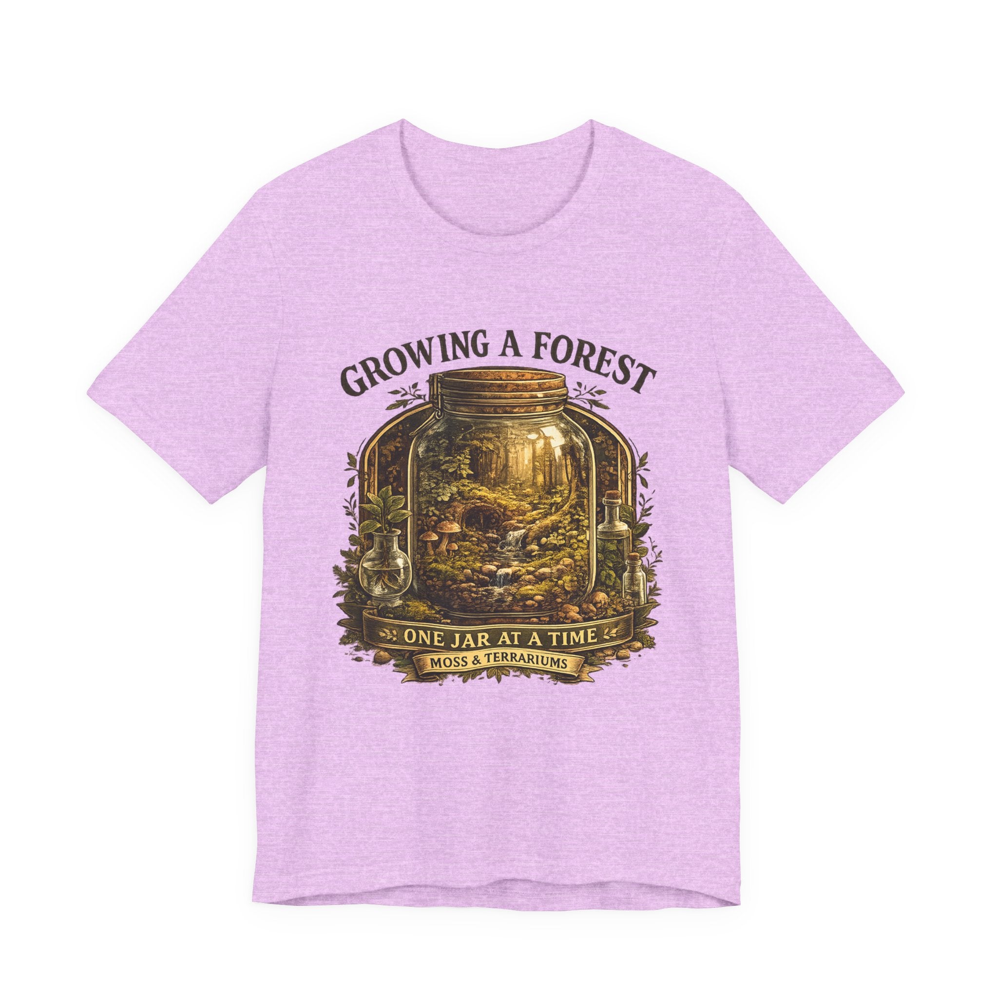 Growing a Forest Jar Tee — "One Jar at a Time" Moss & Terrarium T-Shirt
