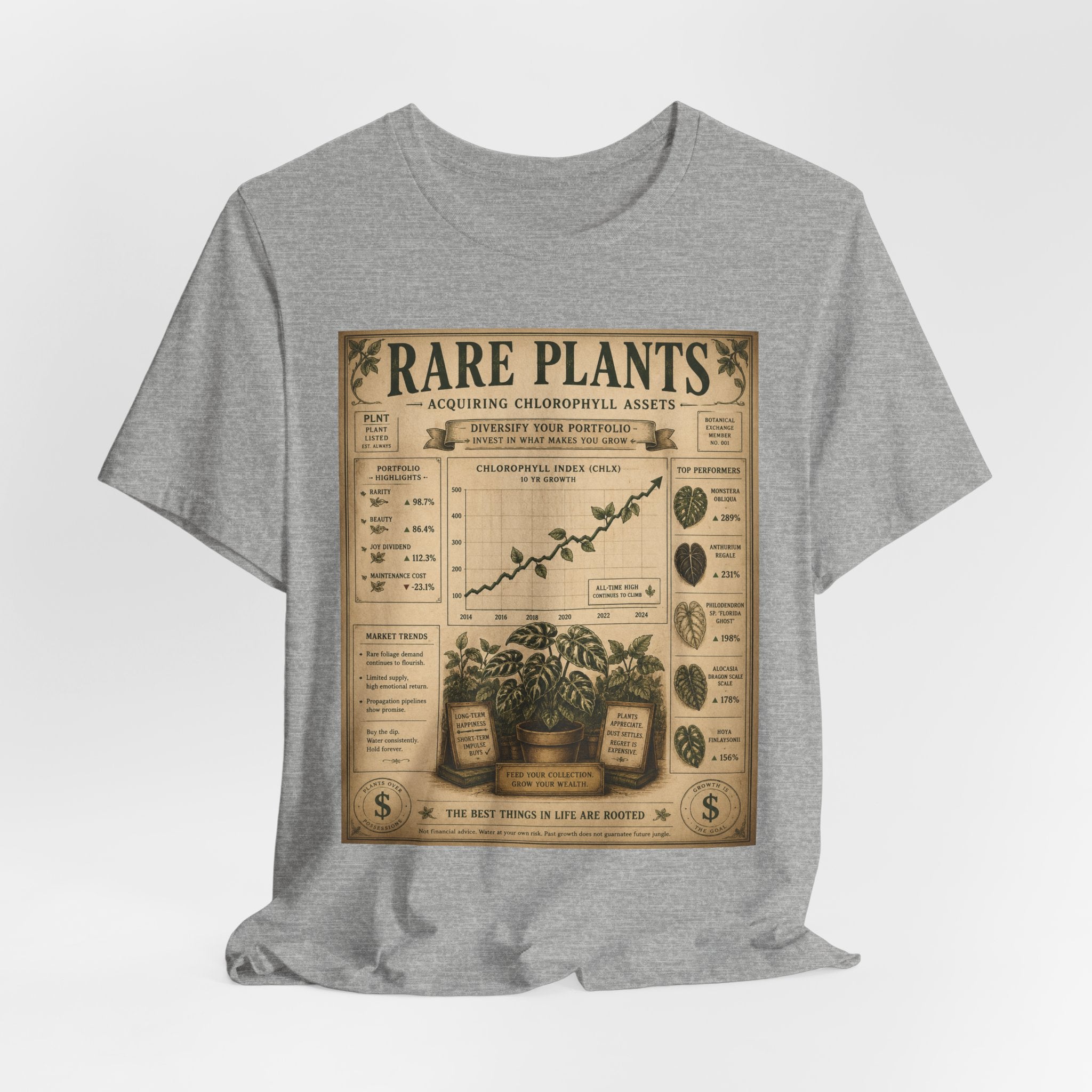 Rare Plants Vintage Graphic Tee — Botanical Chart T-Shirt