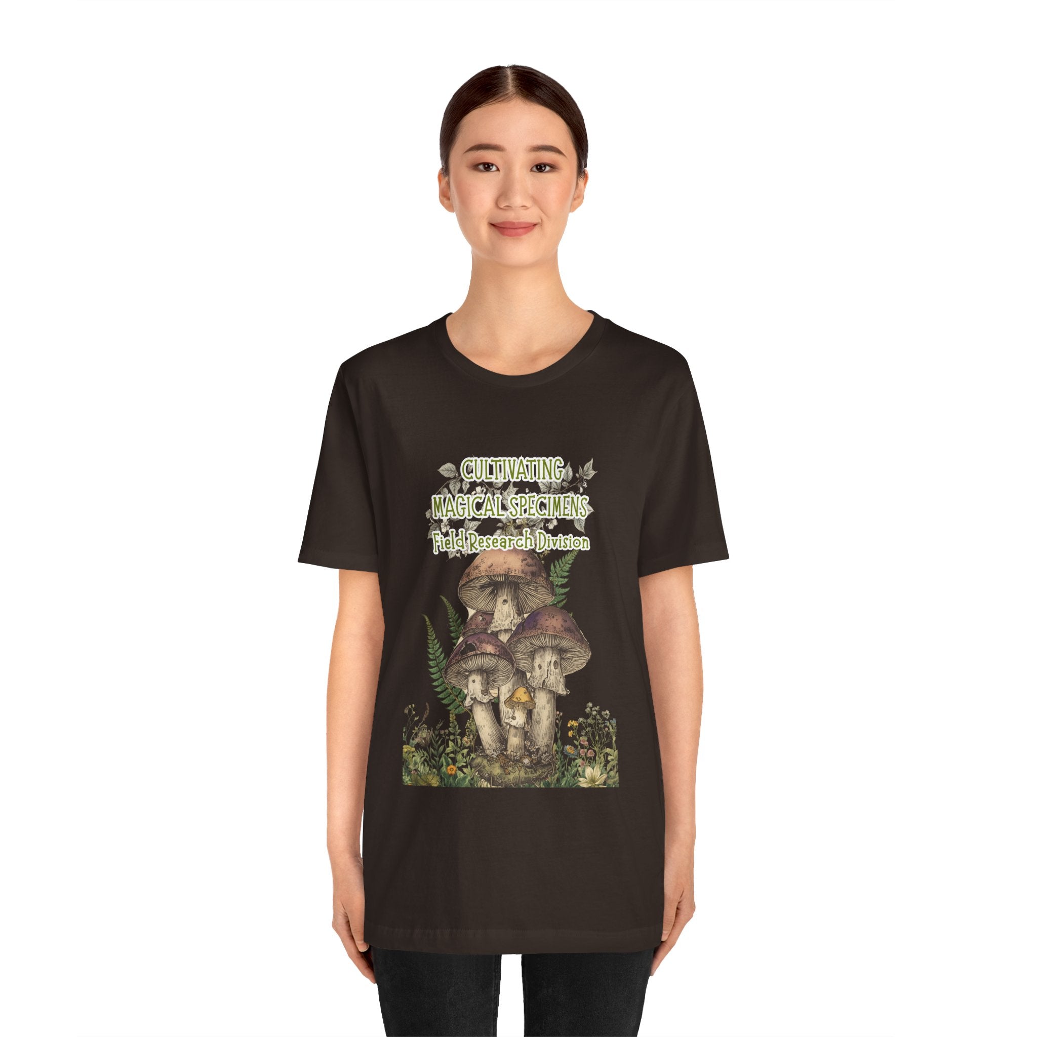 Mushroom Field Research Tee — "Cultivating Magical Specimens" Botanical Graphic Shirt
