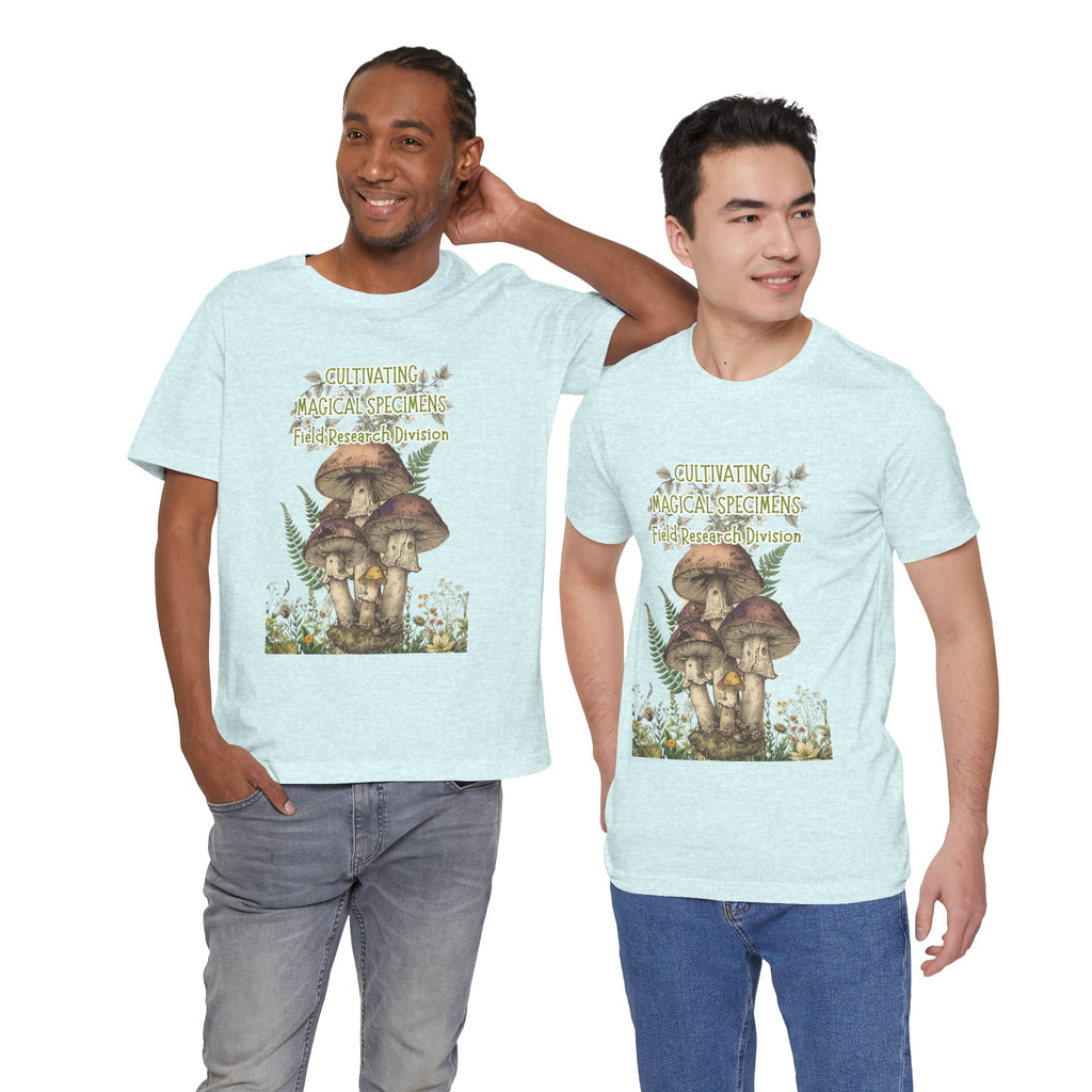 Mushroom Field Research Tee — "Cultivating Magical Specimens" Botanical Graphic Shirt