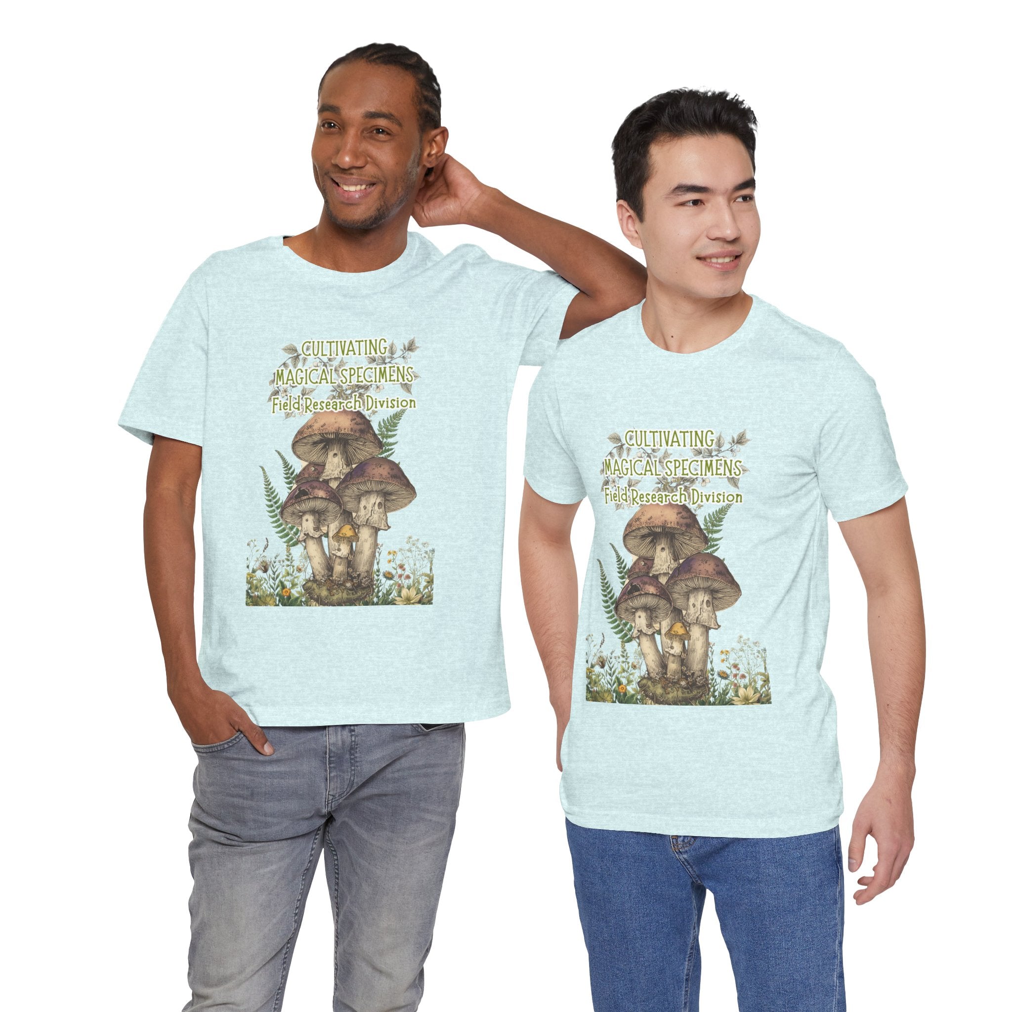Mushroom Field Research Tee — "Cultivating Magical Specimens" Botanical Graphic Shirt