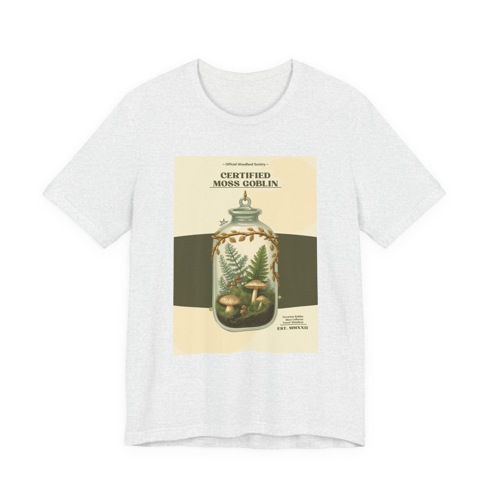 Moss Goblin Tee – 'Certified Moss Goblin' Botanical Jar Graphic T‑Shirt