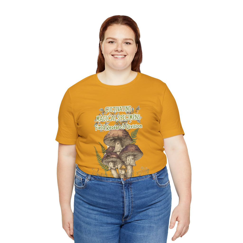 Mushroom Field Research Tee — "Cultivating Magical Specimens" Botanical Graphic Shirt