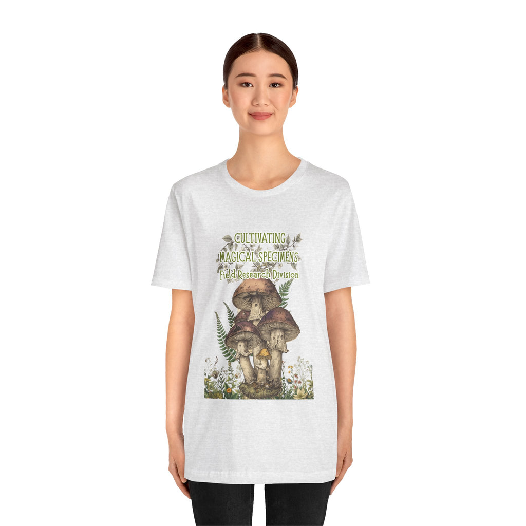 Mushroom Field Research Tee — "Cultivating Magical Specimens" Botanical Graphic Shirt