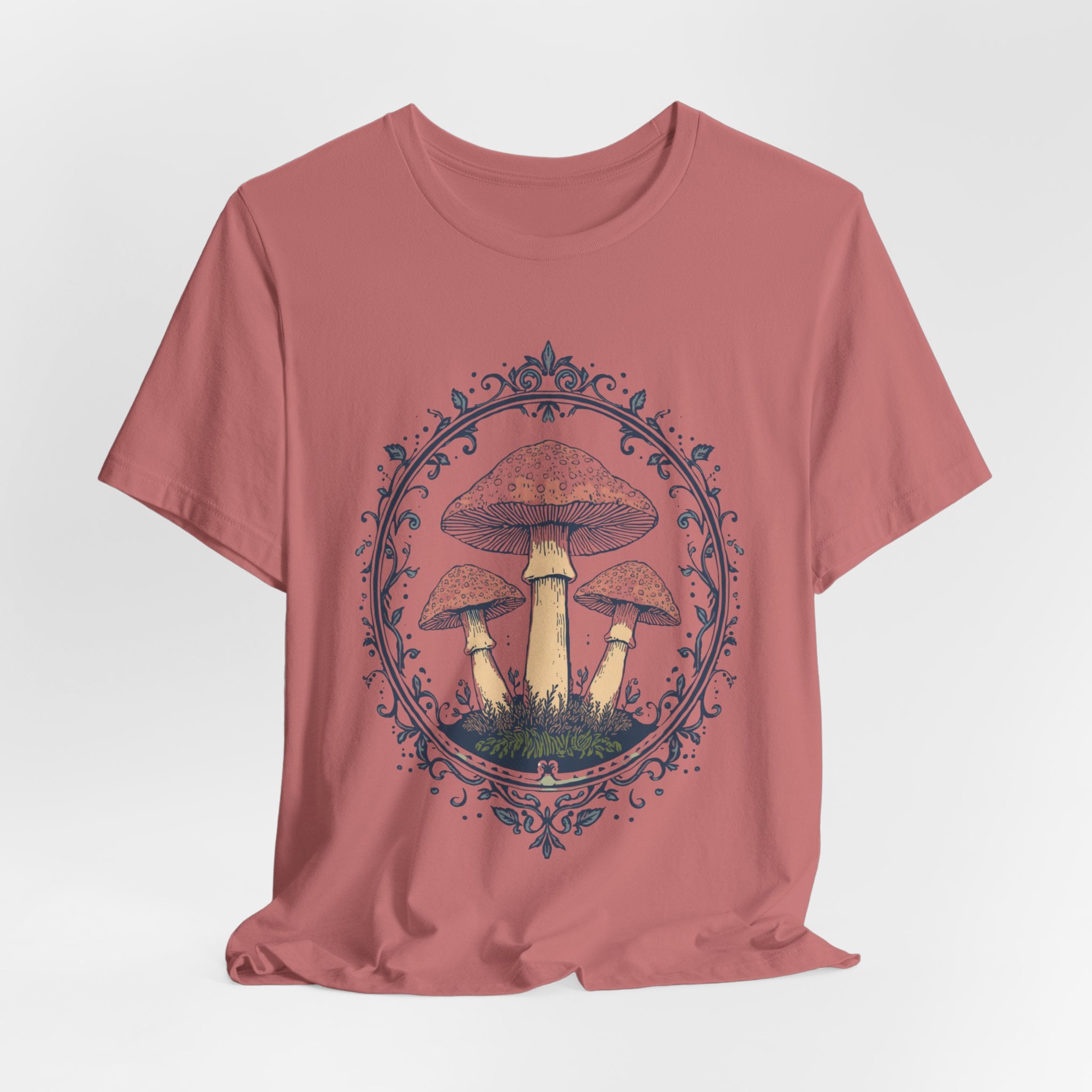 Mushroom Meadow Tee — Vintage Botanical Fungi Graphic T-Shirt