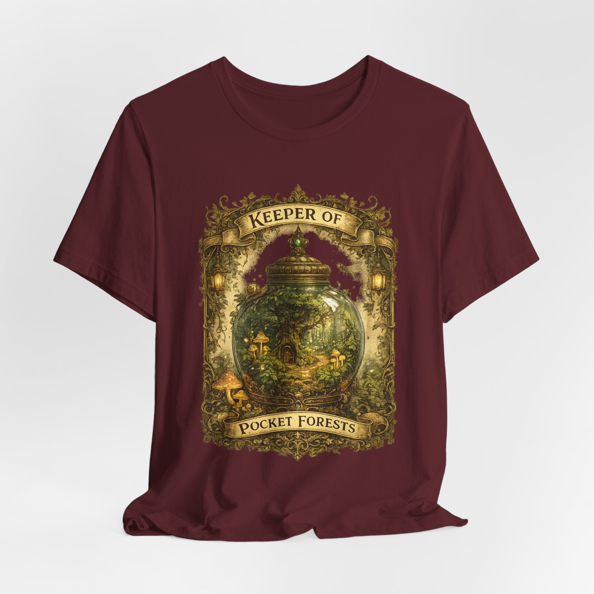 Keeper of Pocket Forests T-Shirt — Fantasy Terrarium Nature Tee