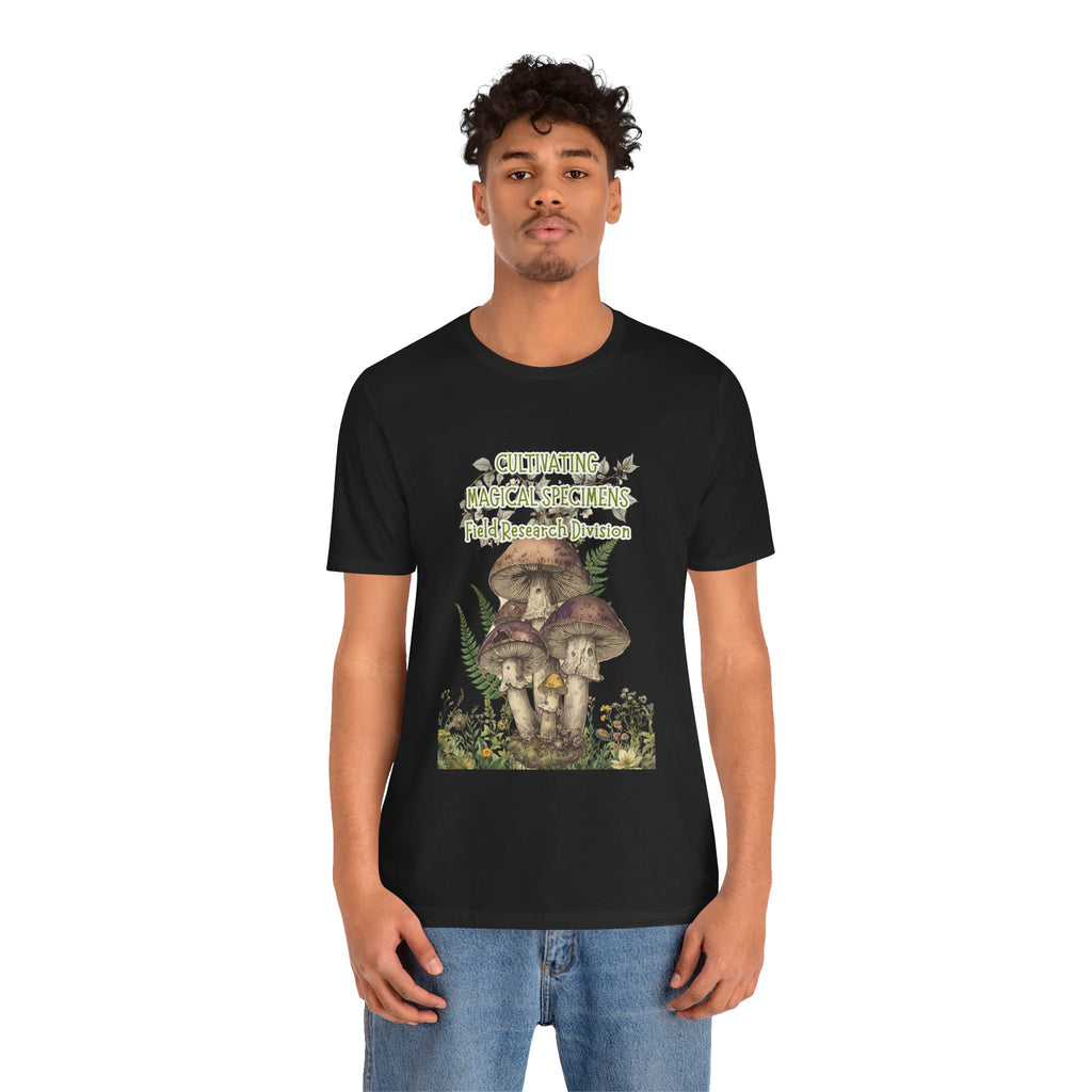 Mushroom Field Research Tee — "Cultivating Magical Specimens" Botanical Graphic Shirt