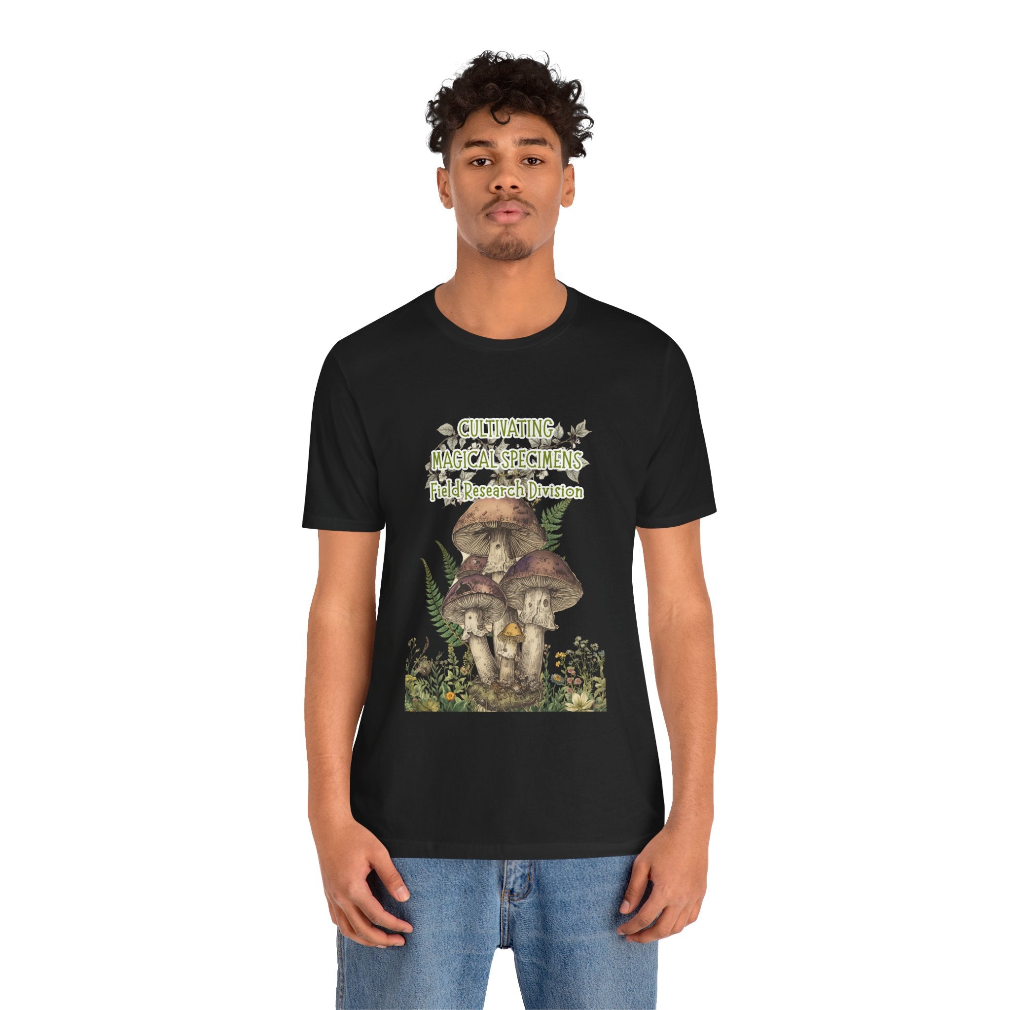 Mushroom Field Research Tee — "Cultivating Magical Specimens" Botanical Graphic Shirt