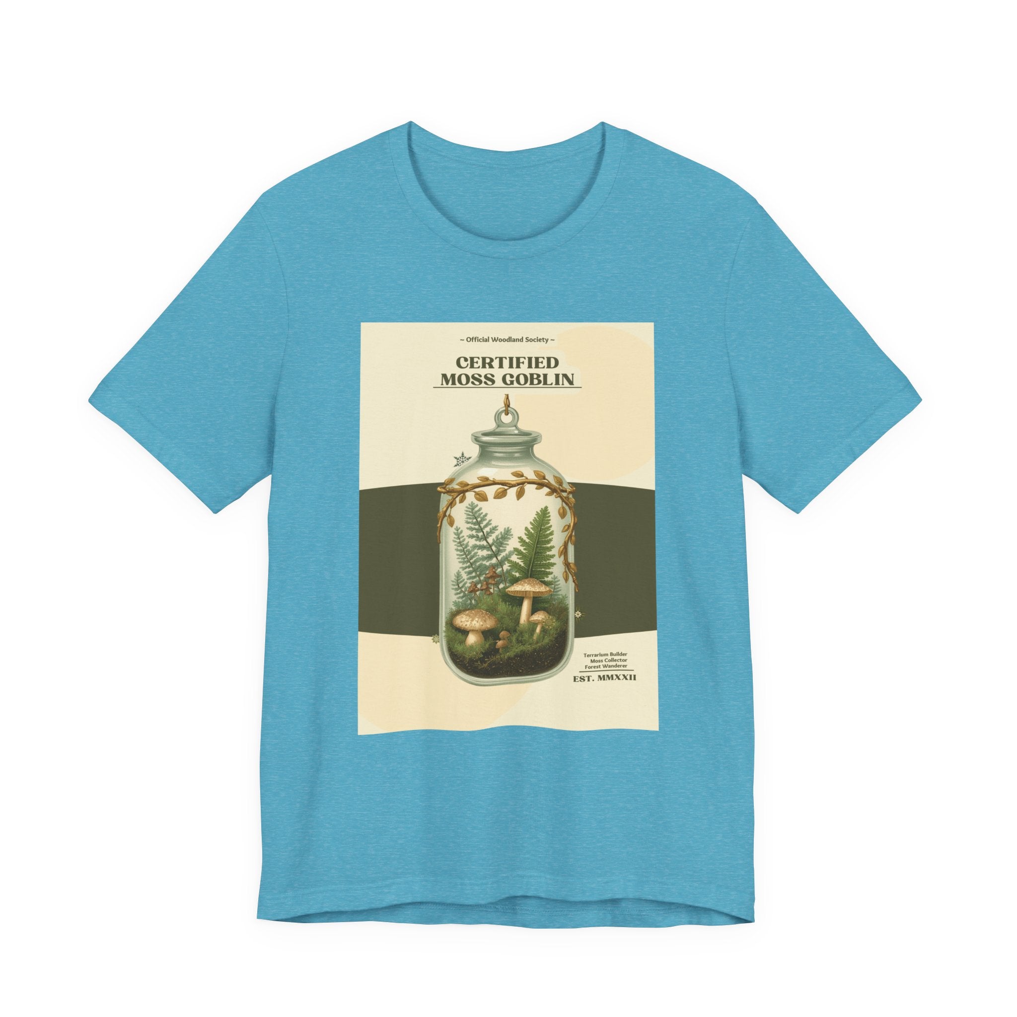Moss Goblin Tee – 'Certified Moss Goblin' Botanical Jar Graphic T‑Shirt