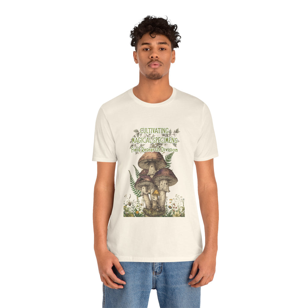 Mushroom Field Research Tee — "Cultivating Magical Specimens" Botanical Graphic Shirt