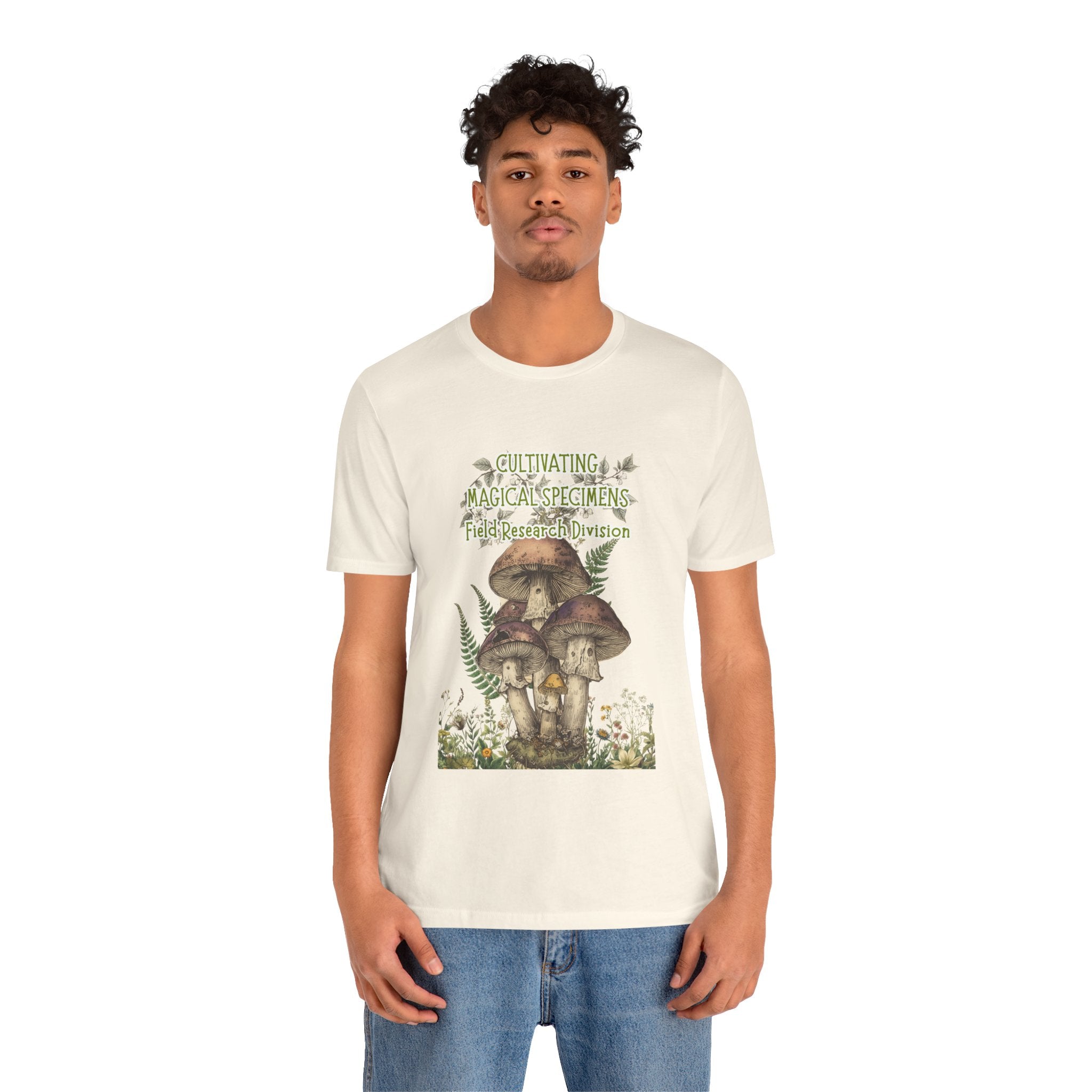 Mushroom Field Research Tee — "Cultivating Magical Specimens" Botanical Graphic Shirt