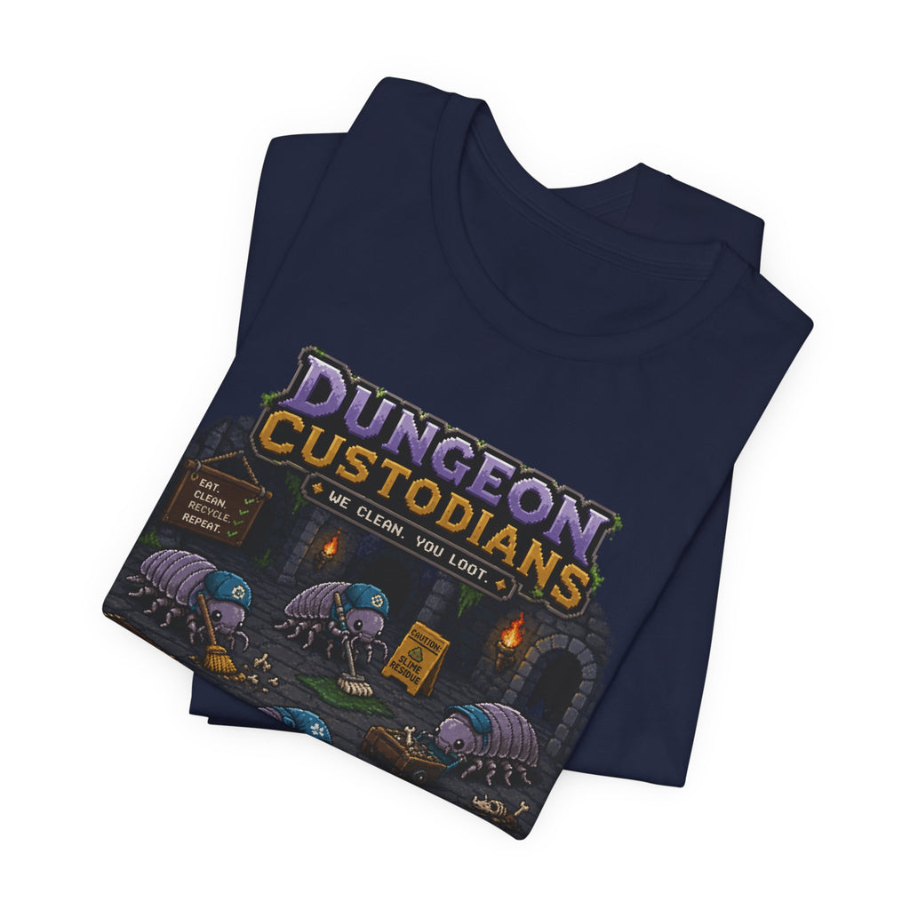 Dungeon Custodians T‑Shirt — Retro Pixel RPG Monsters Gaming Tee