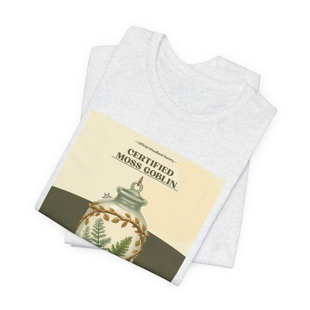 Moss Goblin Tee – 'Certified Moss Goblin' Botanical Jar Graphic T‑Shirt