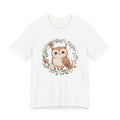 Cute Woodland Owl Tee – Floral Wreath Baby Owl T-Shirt