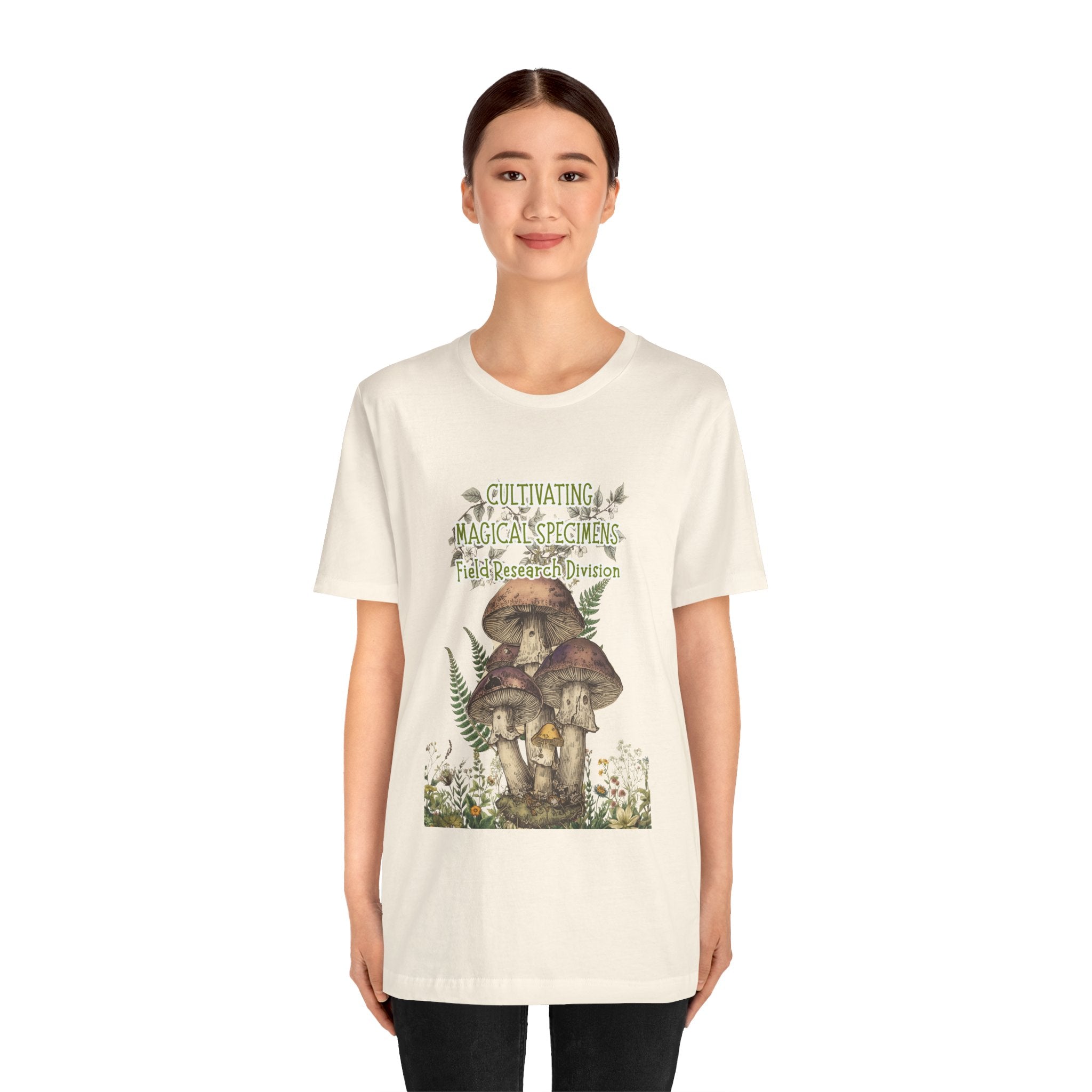 Mushroom Field Research Tee — "Cultivating Magical Specimens" Botanical Graphic Shirt