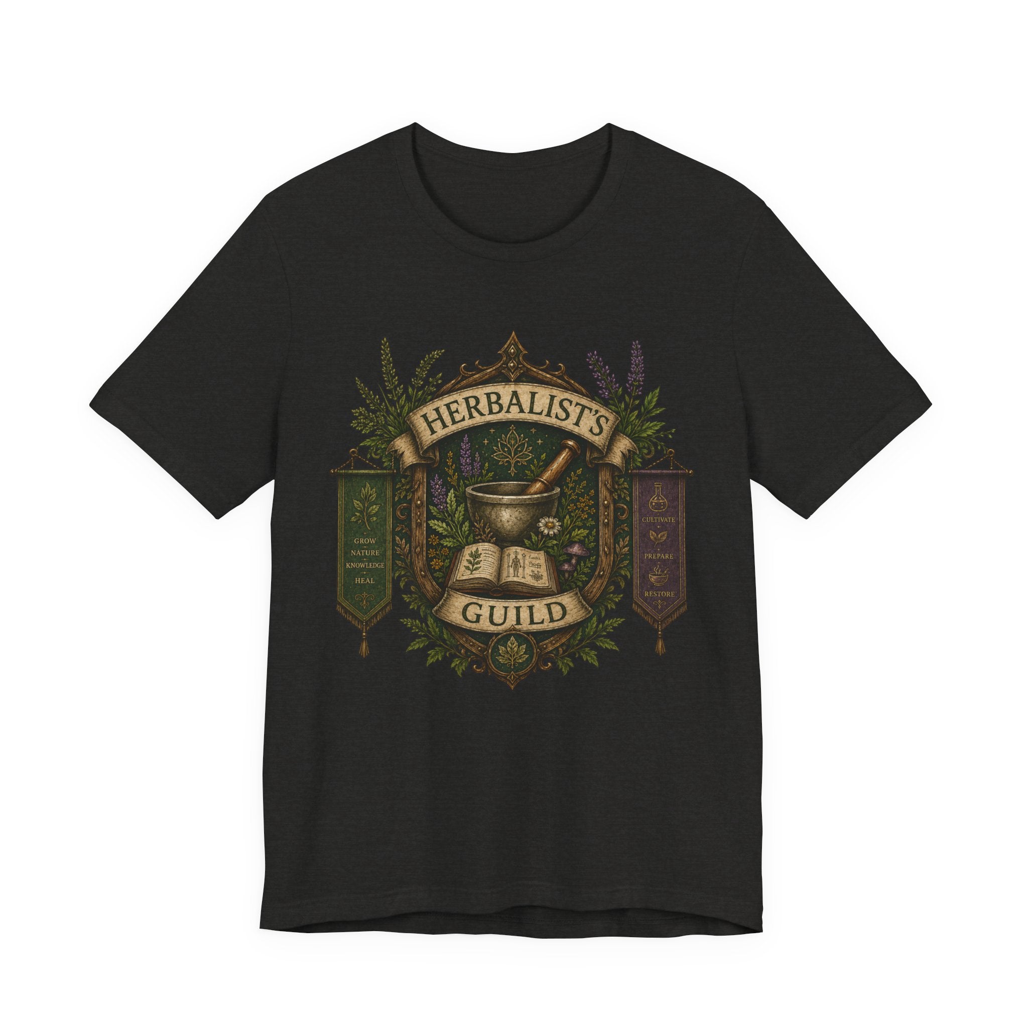 Herbalists Guild Tee — Vintage Apothecary Mortar & Pestle T-Shirt
