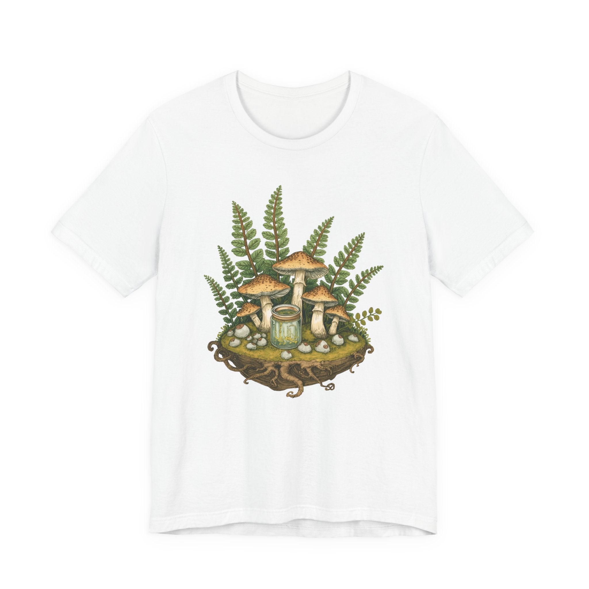 Mushroom Forest Tee — Ferns & Fairy Fungi Graphic T-Shirt