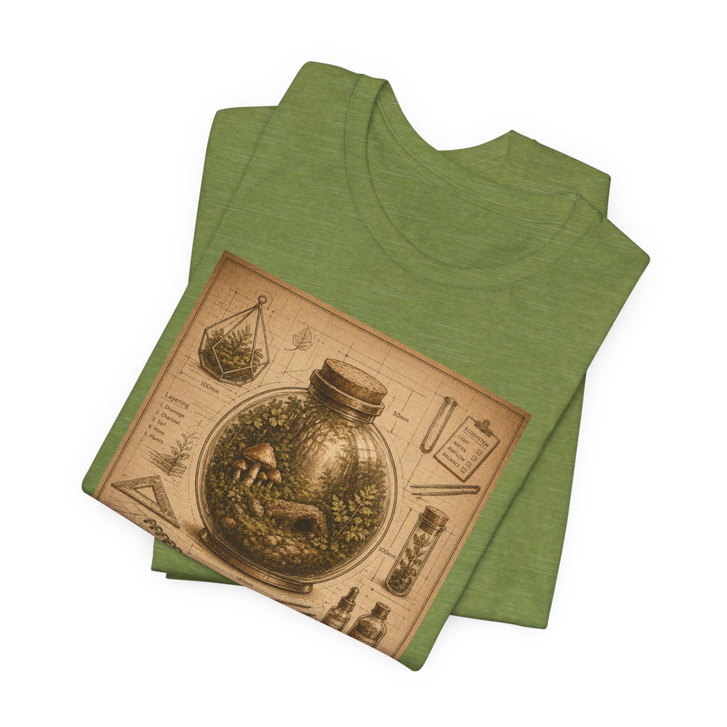 Architect of Tiny Ecosystems T-Shirt — Terrarium Builder Vintage Diagram Tee