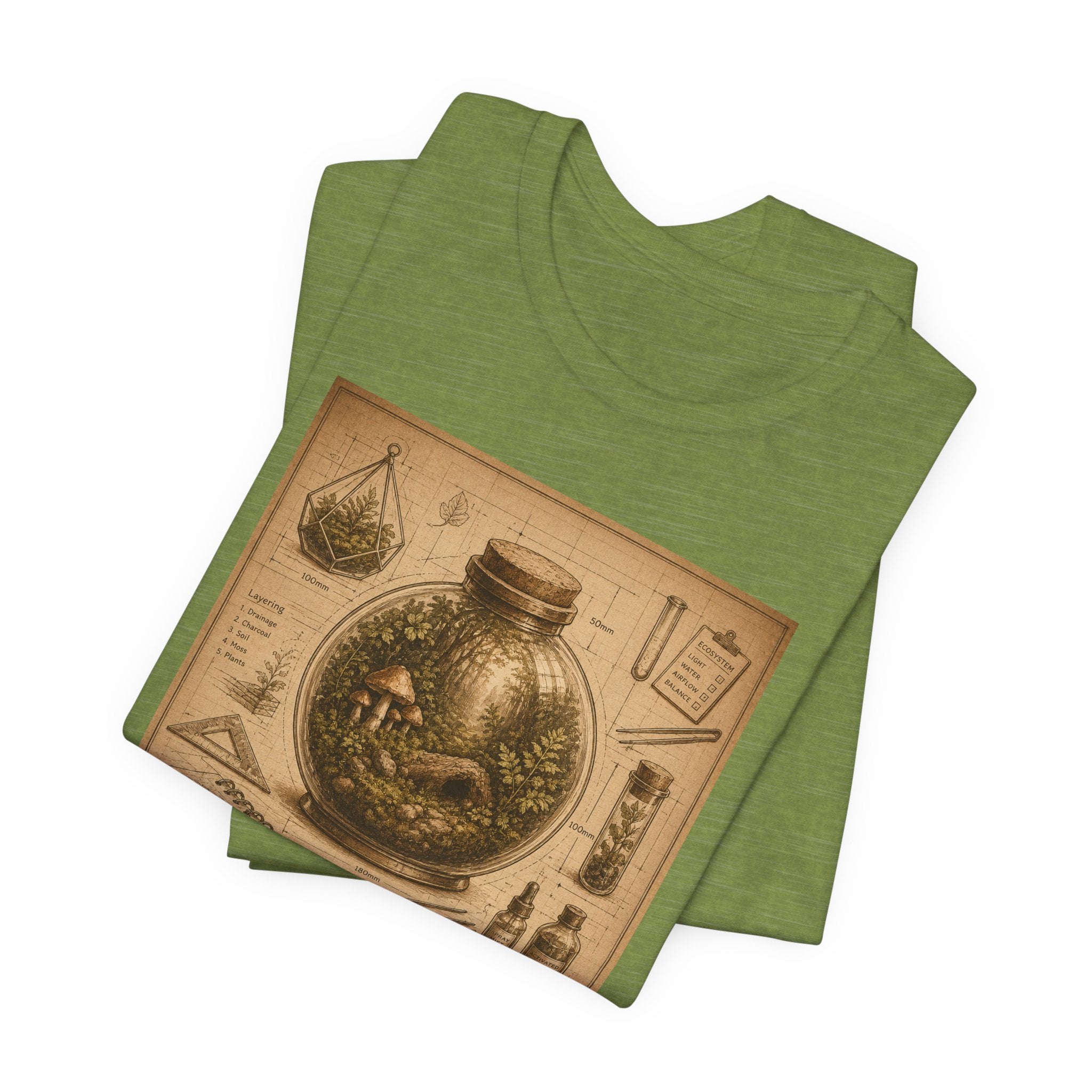 Architect of Tiny Ecosystems T-Shirt — Terrarium Builder Vintage Diagram Tee