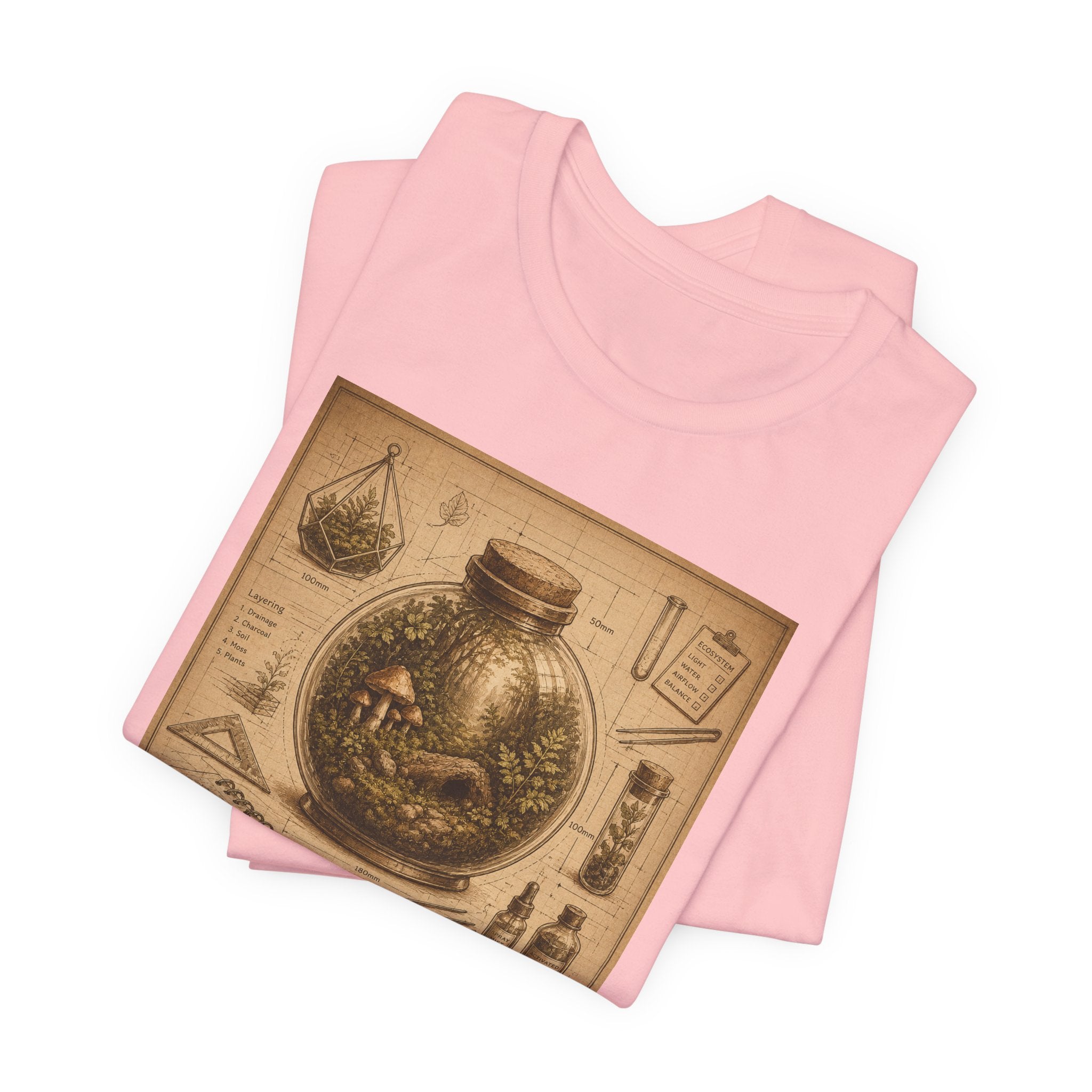 Architect of Tiny Ecosystems T-Shirt — Terrarium Builder Vintage Diagram Tee