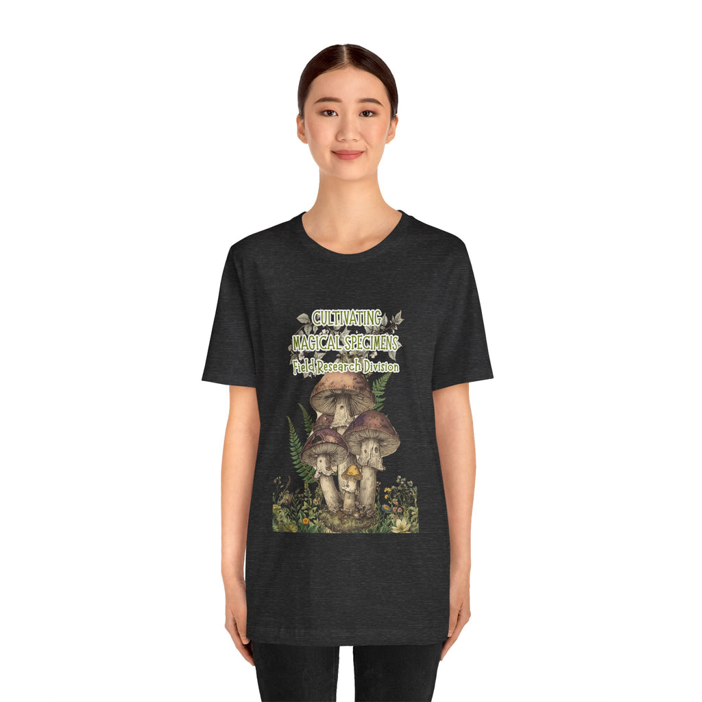 Mushroom Field Research Tee — "Cultivating Magical Specimens" Botanical Graphic Shirt