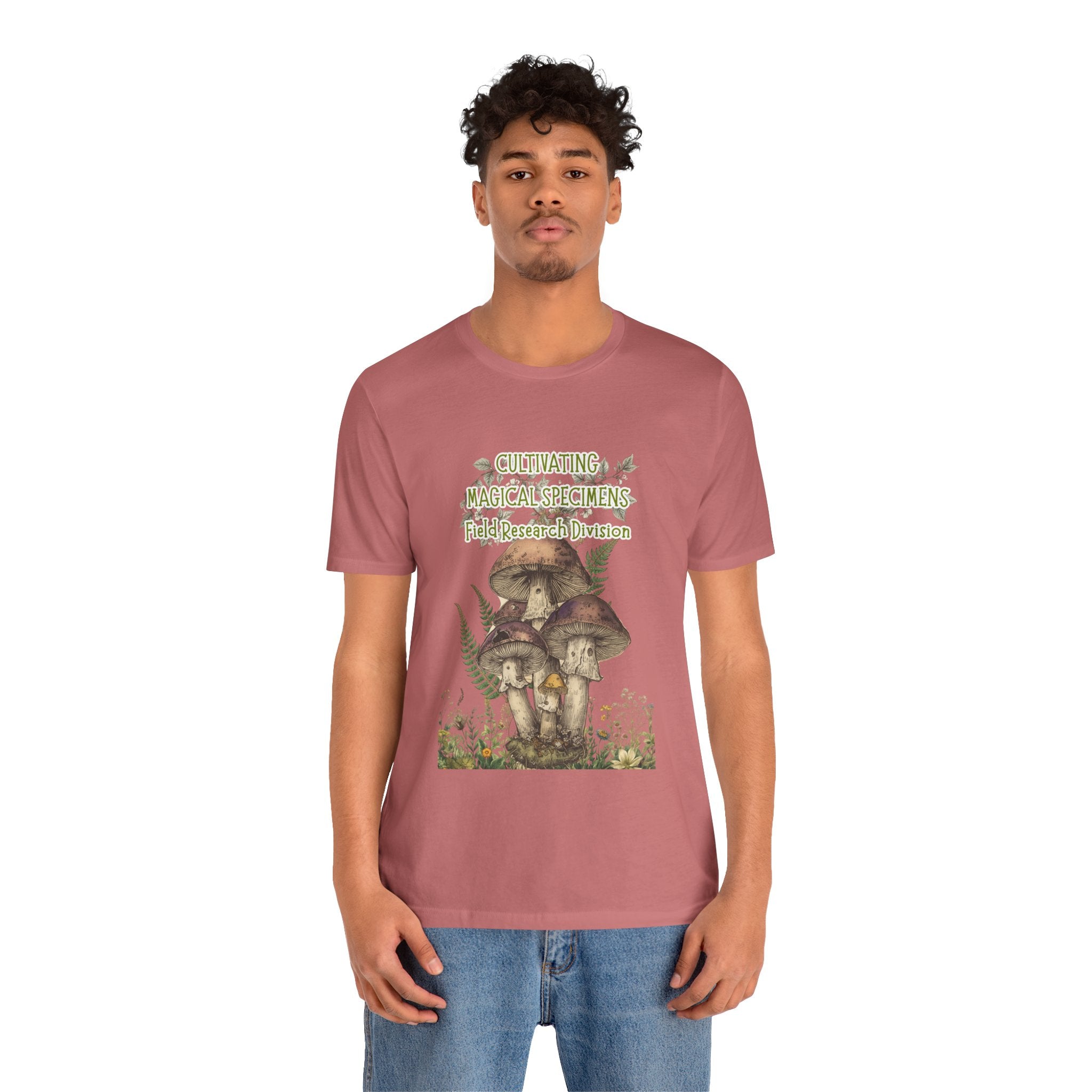 Mushroom Field Research Tee — "Cultivating Magical Specimens" Botanical Graphic Shirt
