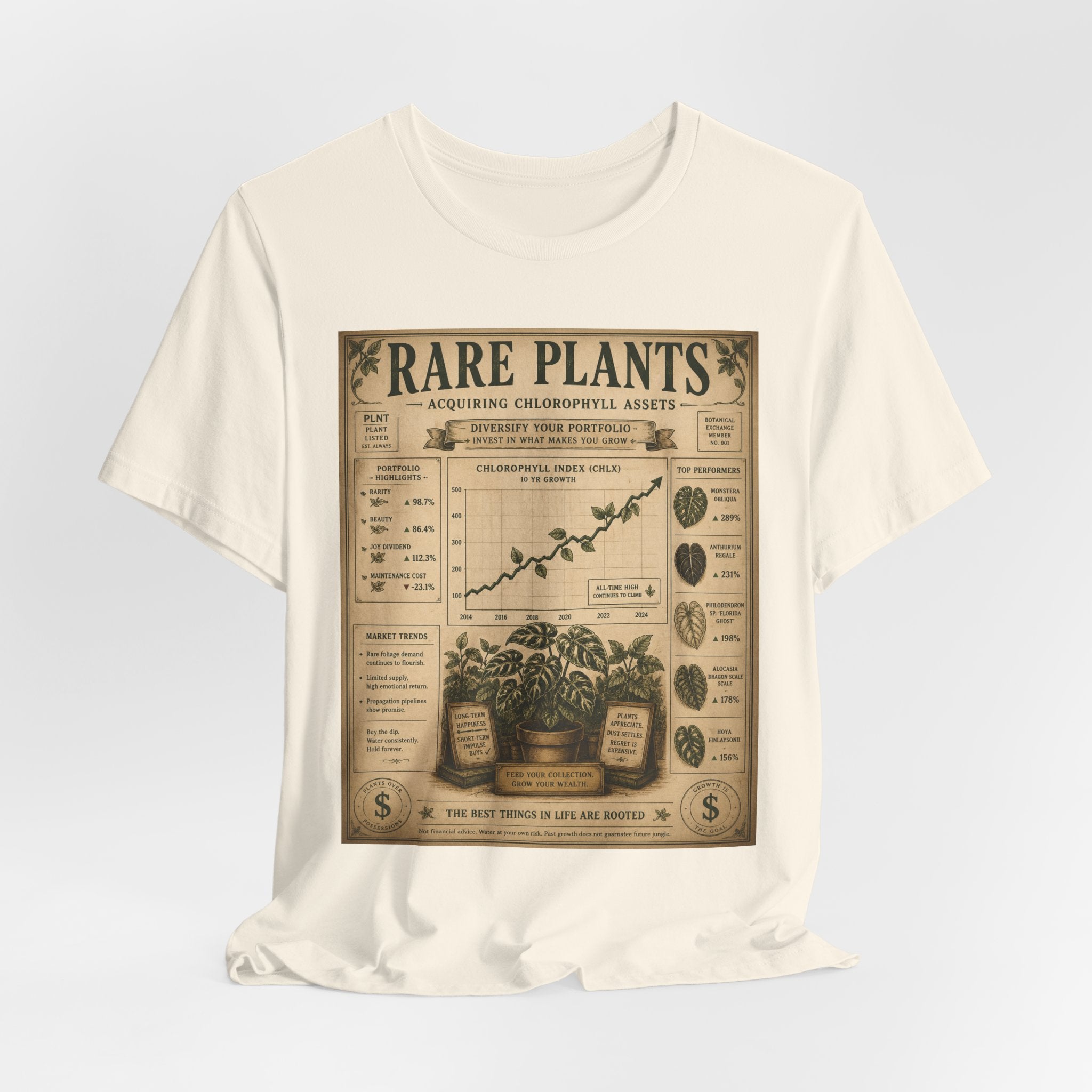 Rare Plants Vintage Graphic Tee — Botanical Chart T-Shirt