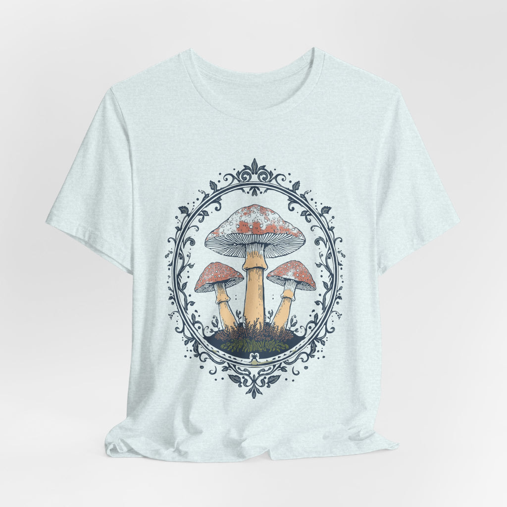 Mushroom Meadow Tee — Vintage Botanical Fungi Graphic T-Shirt