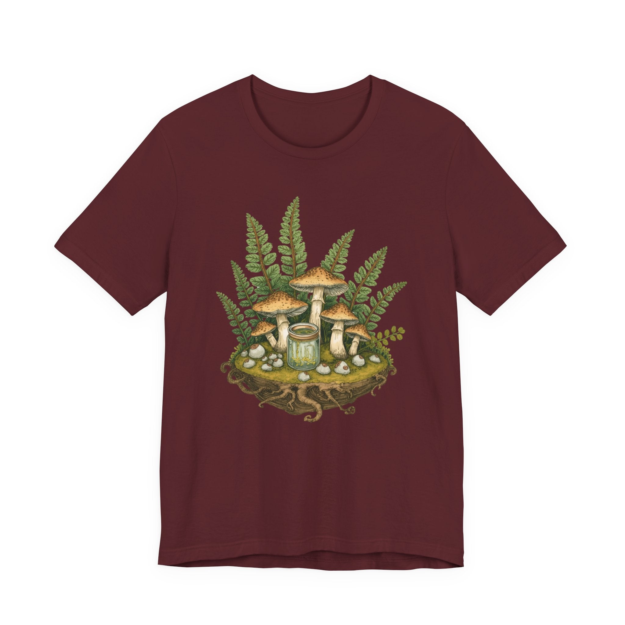 Mushroom Forest Tee — Ferns & Fairy Fungi Graphic T-Shirt