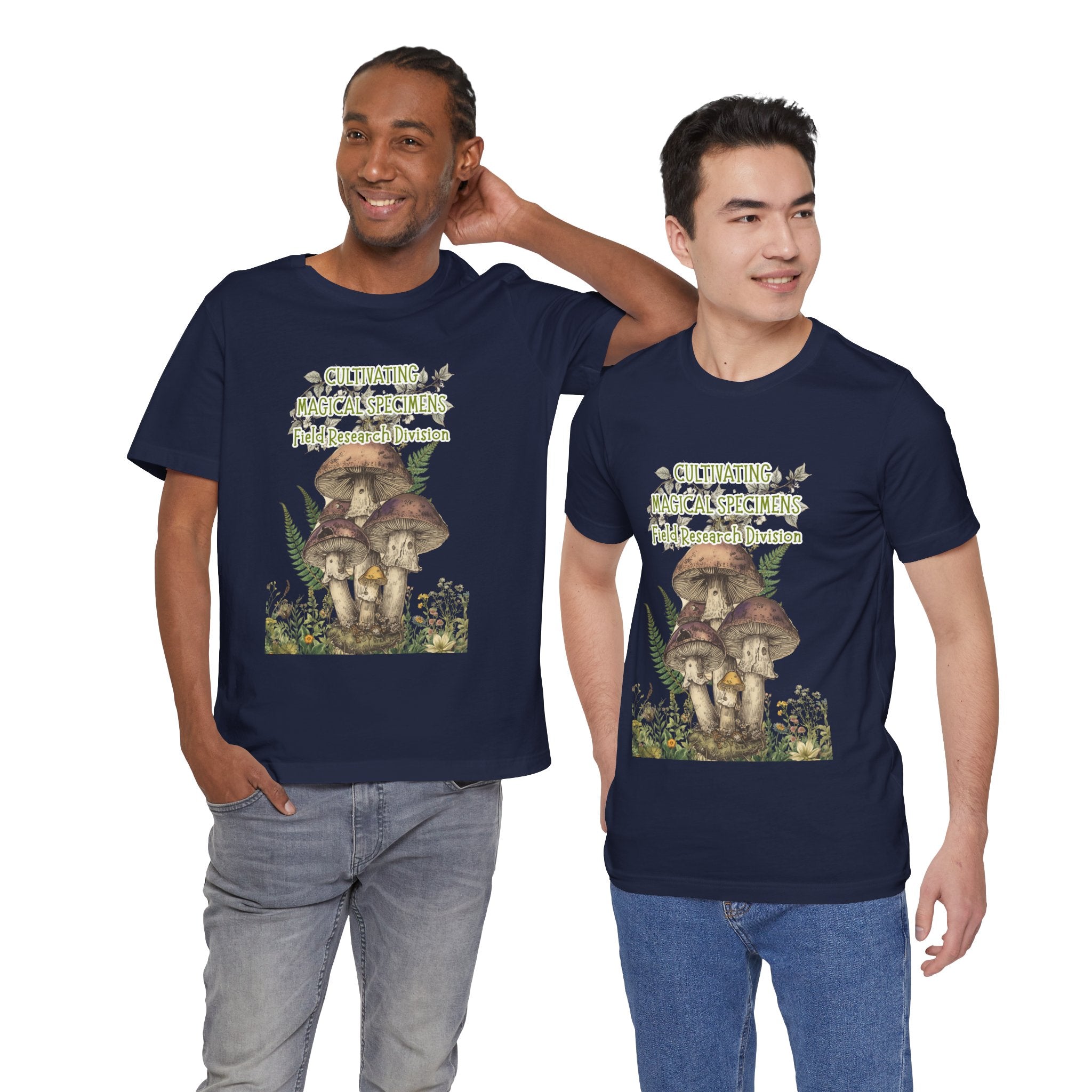 Mushroom Field Research Tee — "Cultivating Magical Specimens" Botanical Graphic Shirt